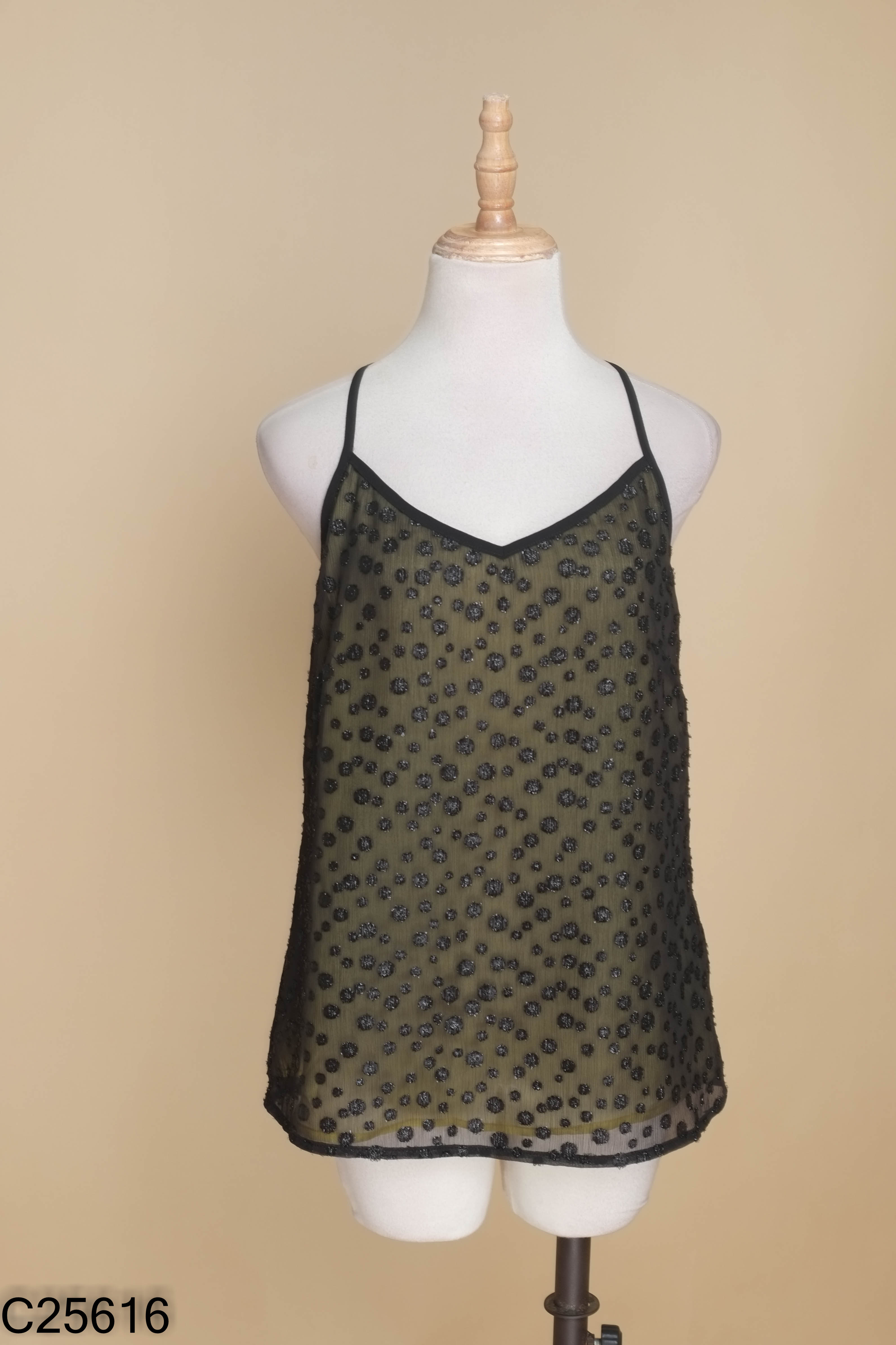 NEWTAG Áo hay dây đen xanh IVY LADIES