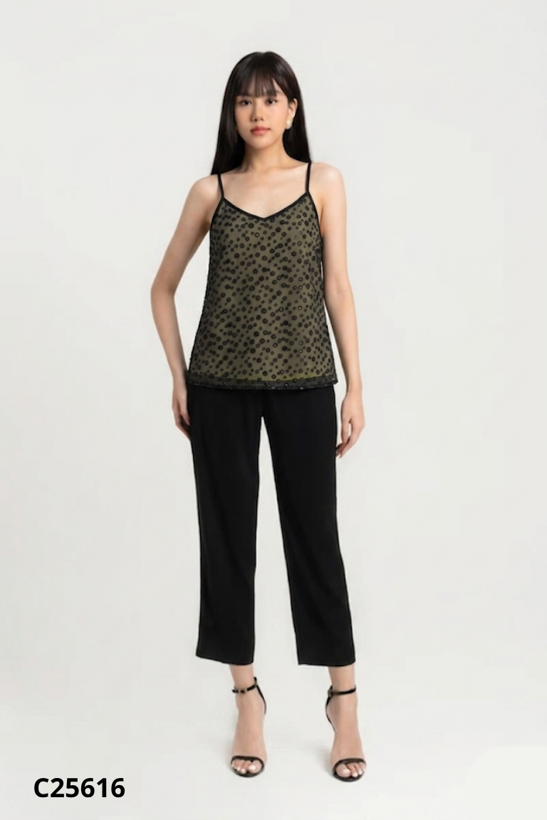 NEWTAG Áo hay dây đen xanh IVY LADIES