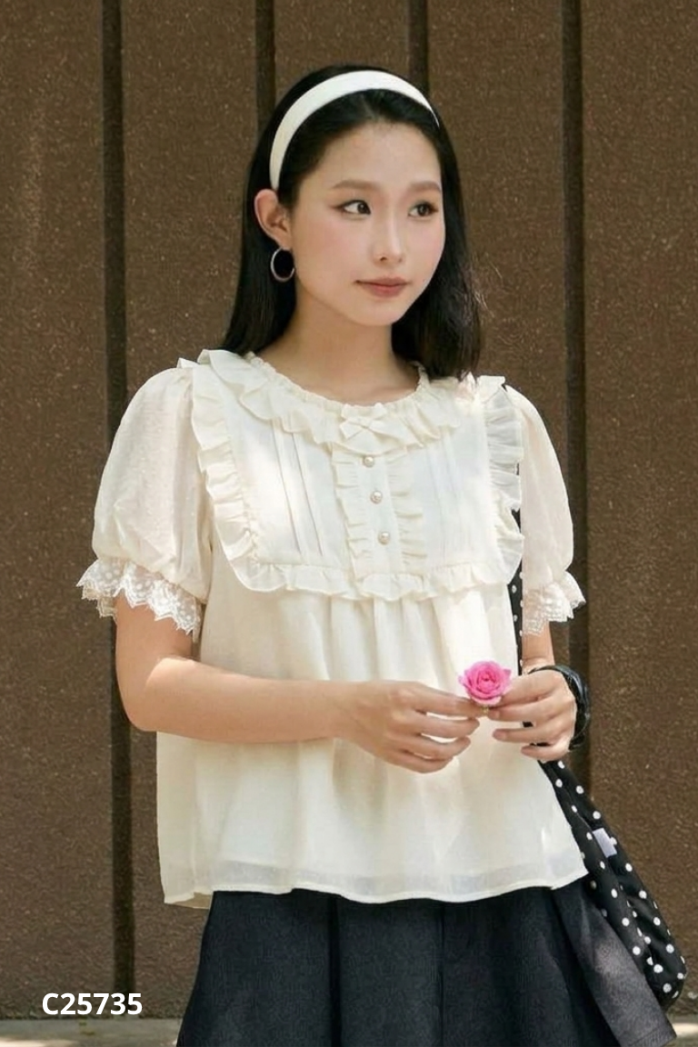 Áo voan be LOLITIMES viền bèo