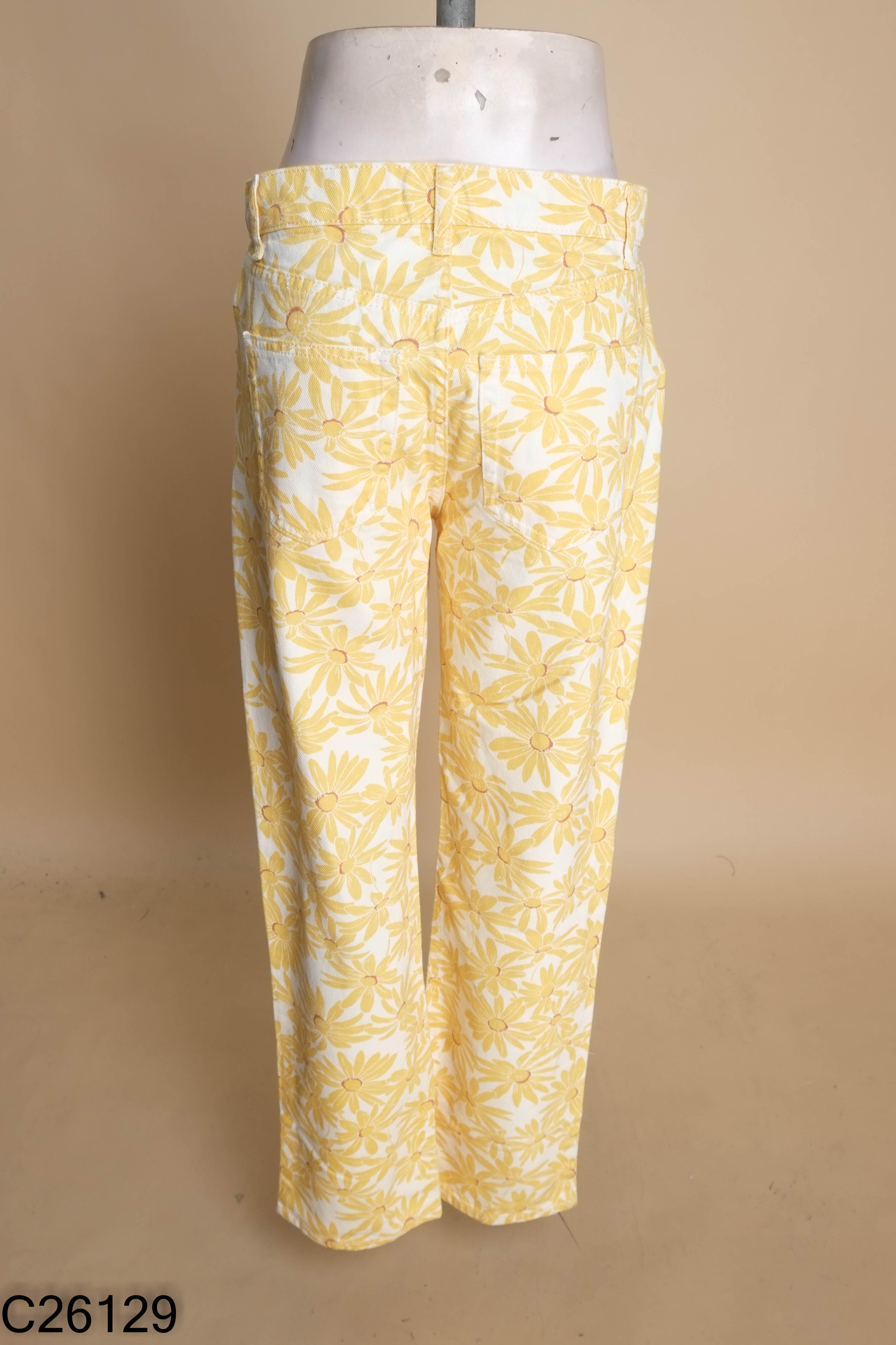 Quần MANGO jeans be hoa vàng