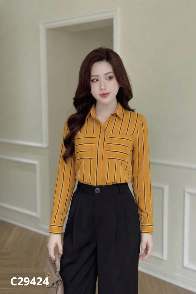 Áo sơ mi LEMIA vàng sọc