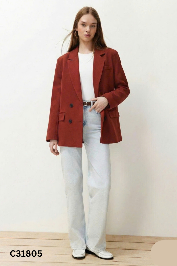 Áo blazer đỏ cam