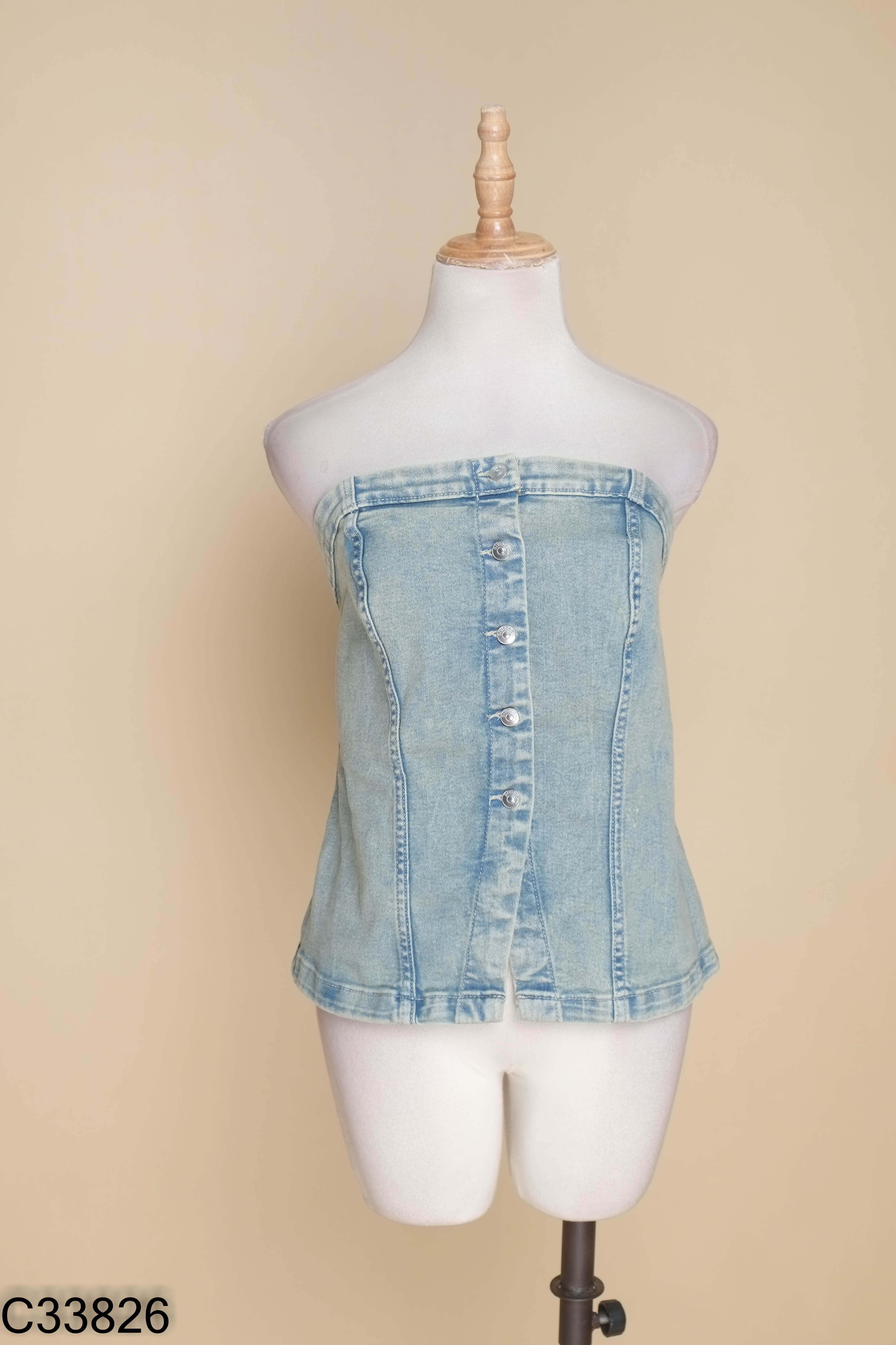 Áo HM jeans xanh quây