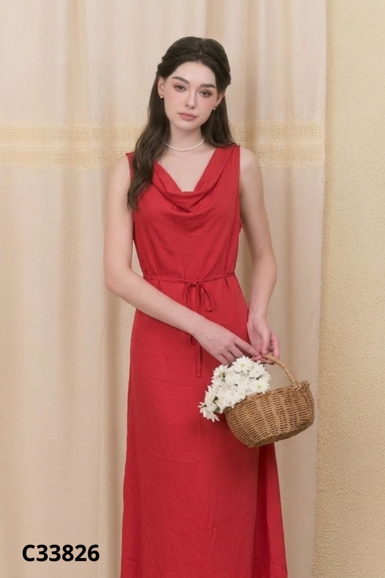 Váy THỊ lụa đỏ suông