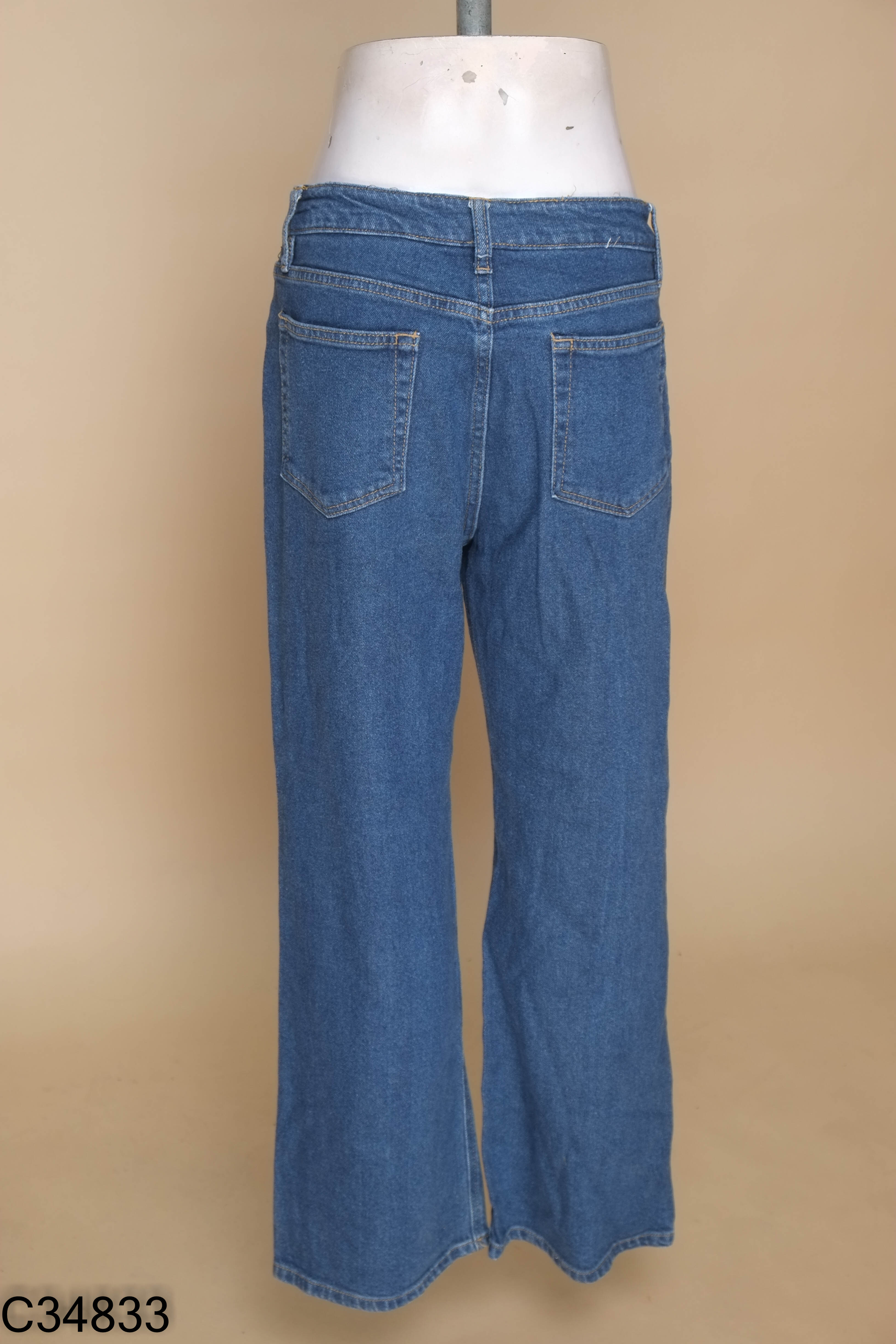 NEWTAG Quần jeans xanh dáng suông