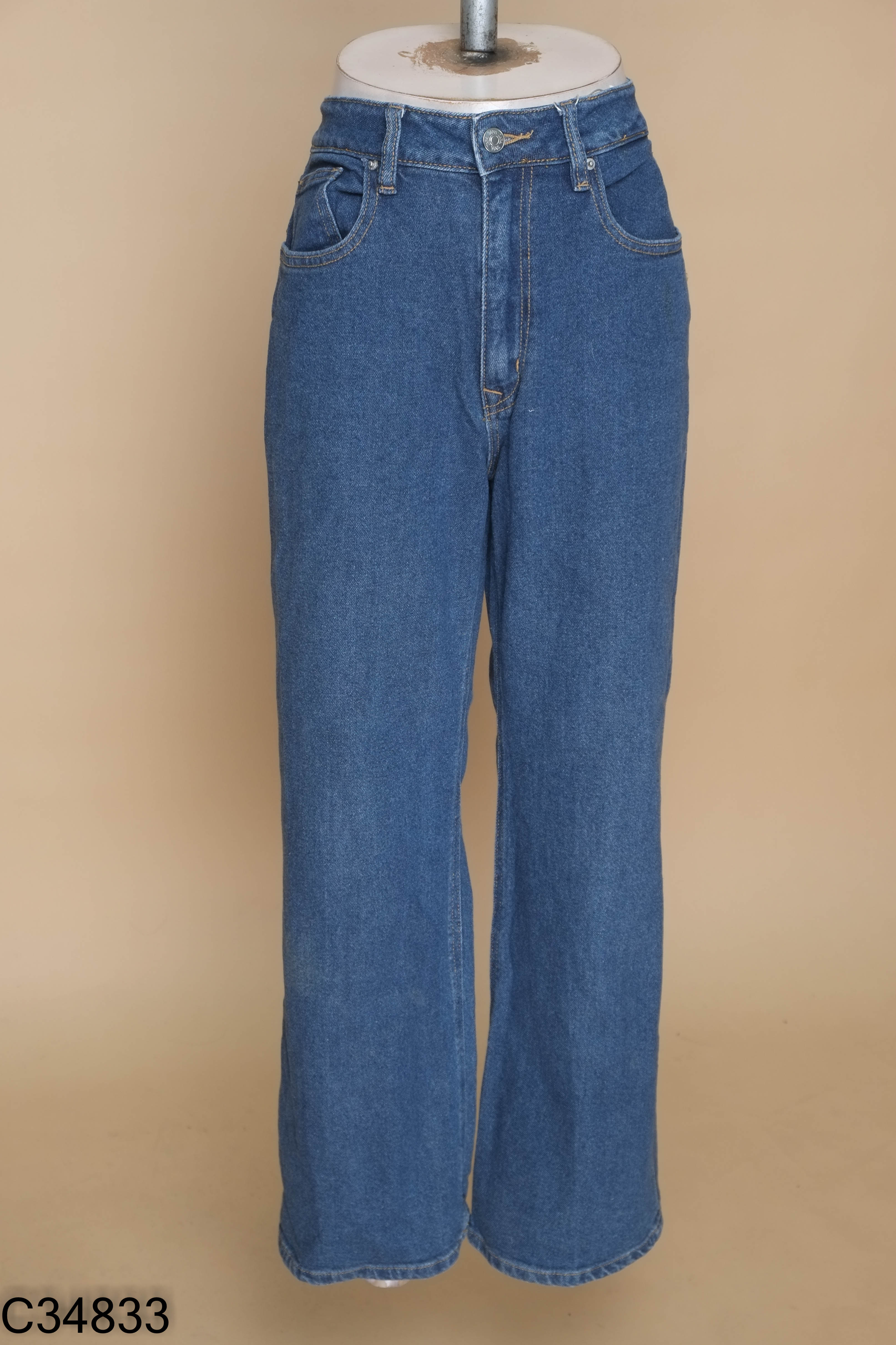 NEWTAG Quần jeans xanh dáng suông