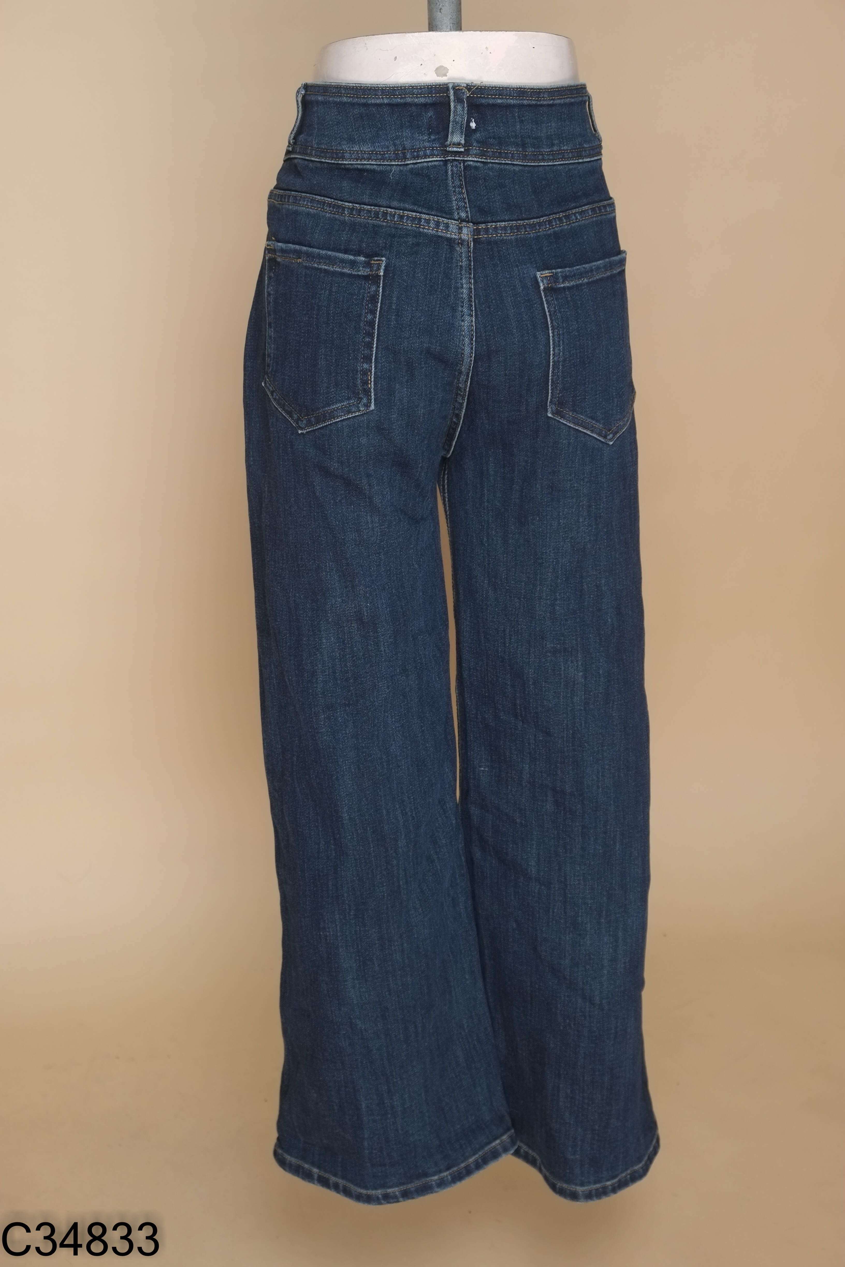 NEWTAG Quần jeans xanh phối túi