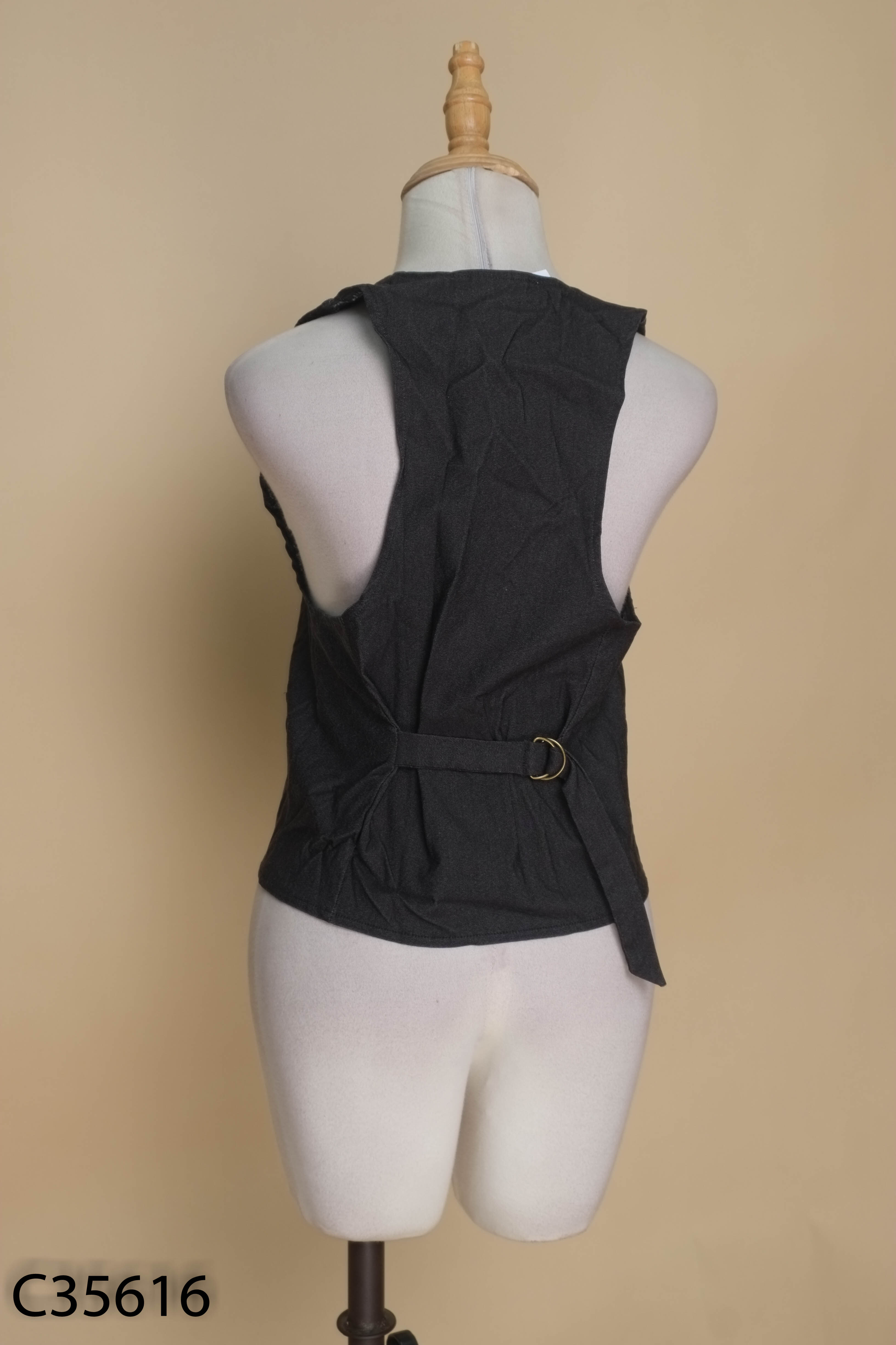 Áo gile DESIGN BY OLIVIA jeans xám đen