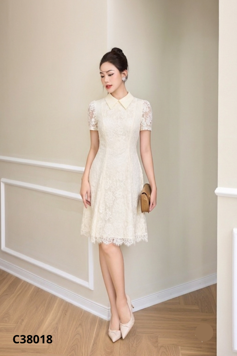 NEWTAG Váy be DT phối ren