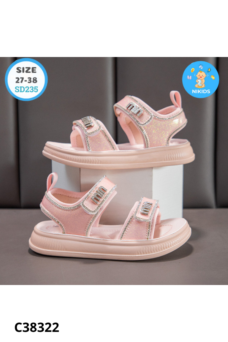 NEW FULLBOX Sandals hồng đính đá kid