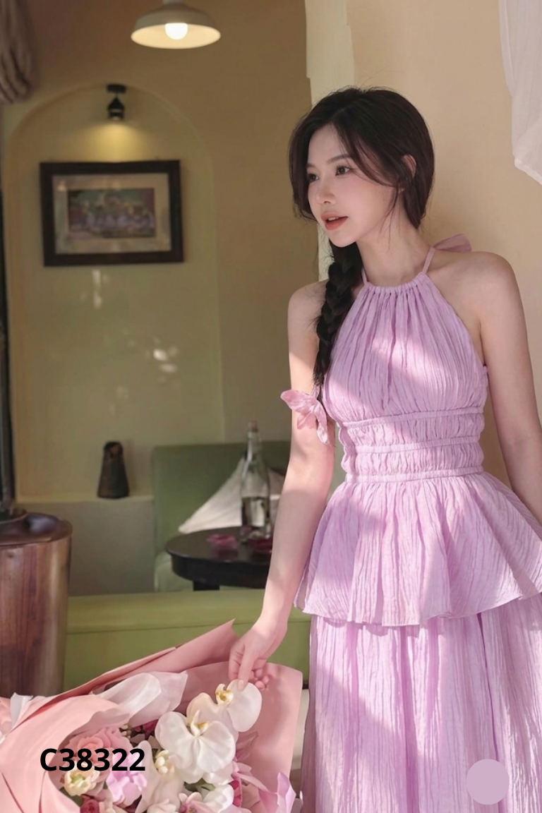 Set đũi tím áo kiểu + chân váy