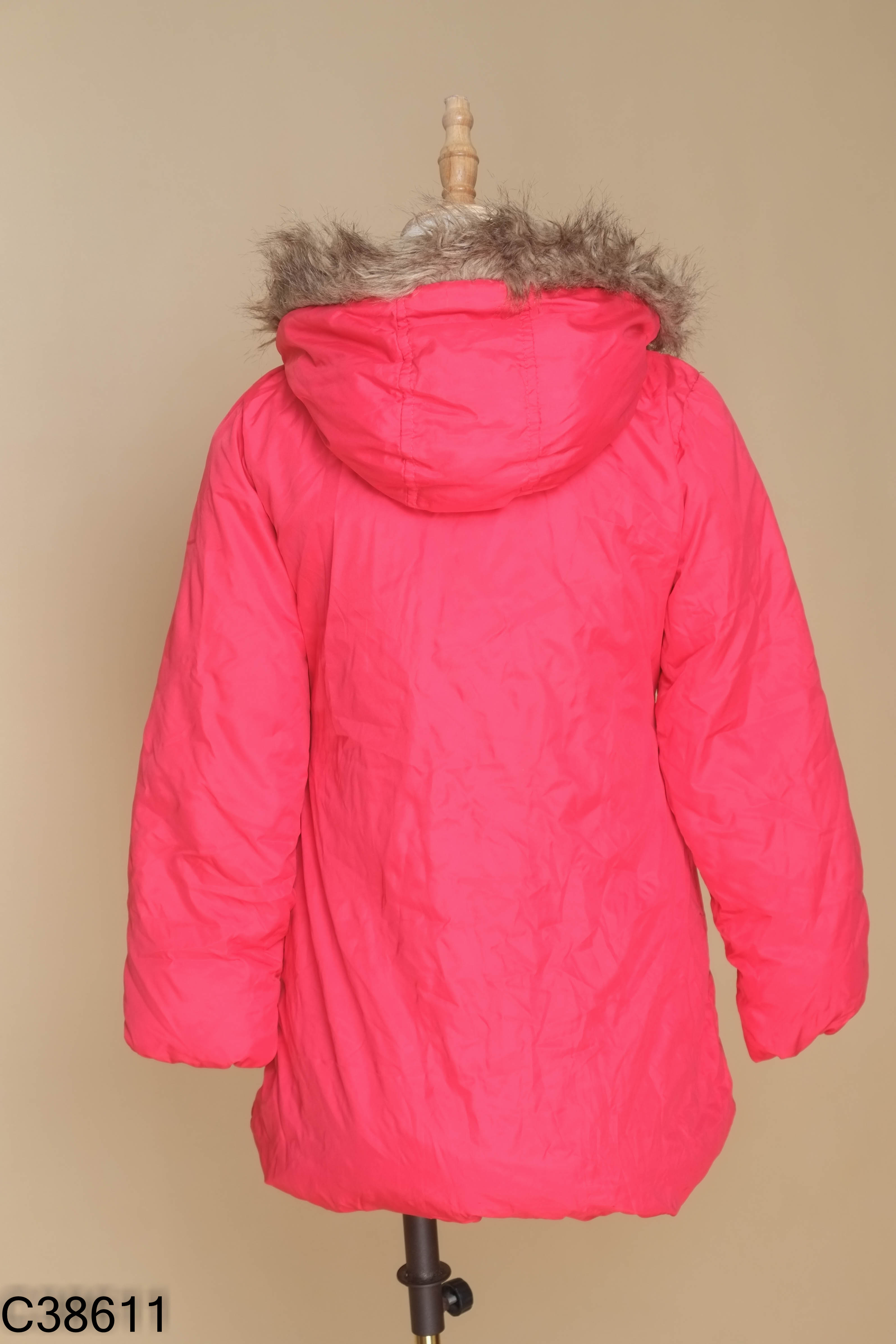 Áo khoác phao hồng OLD NAVY phối mũ lông KIDS