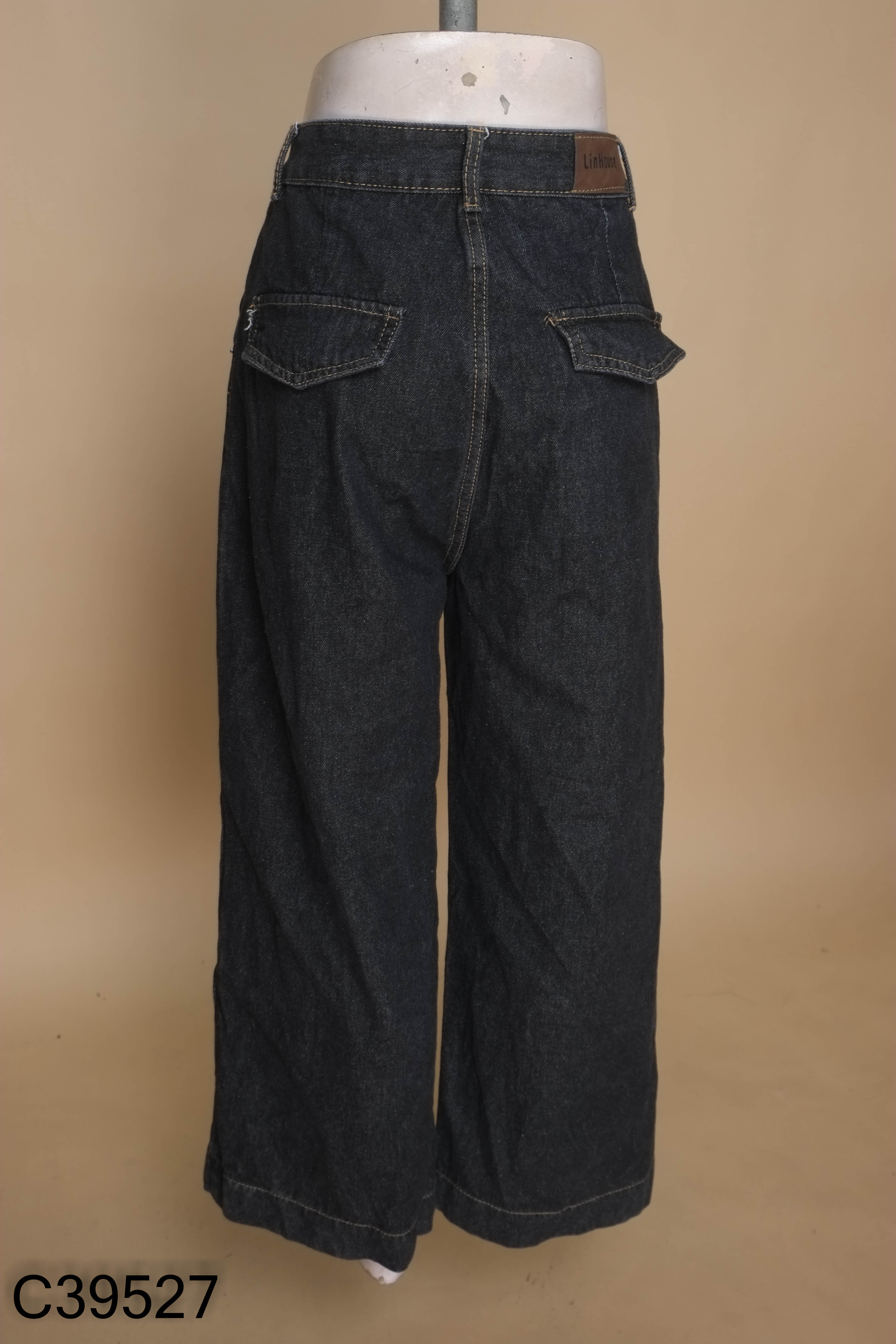 Quần jeans xám xanh ống rộng