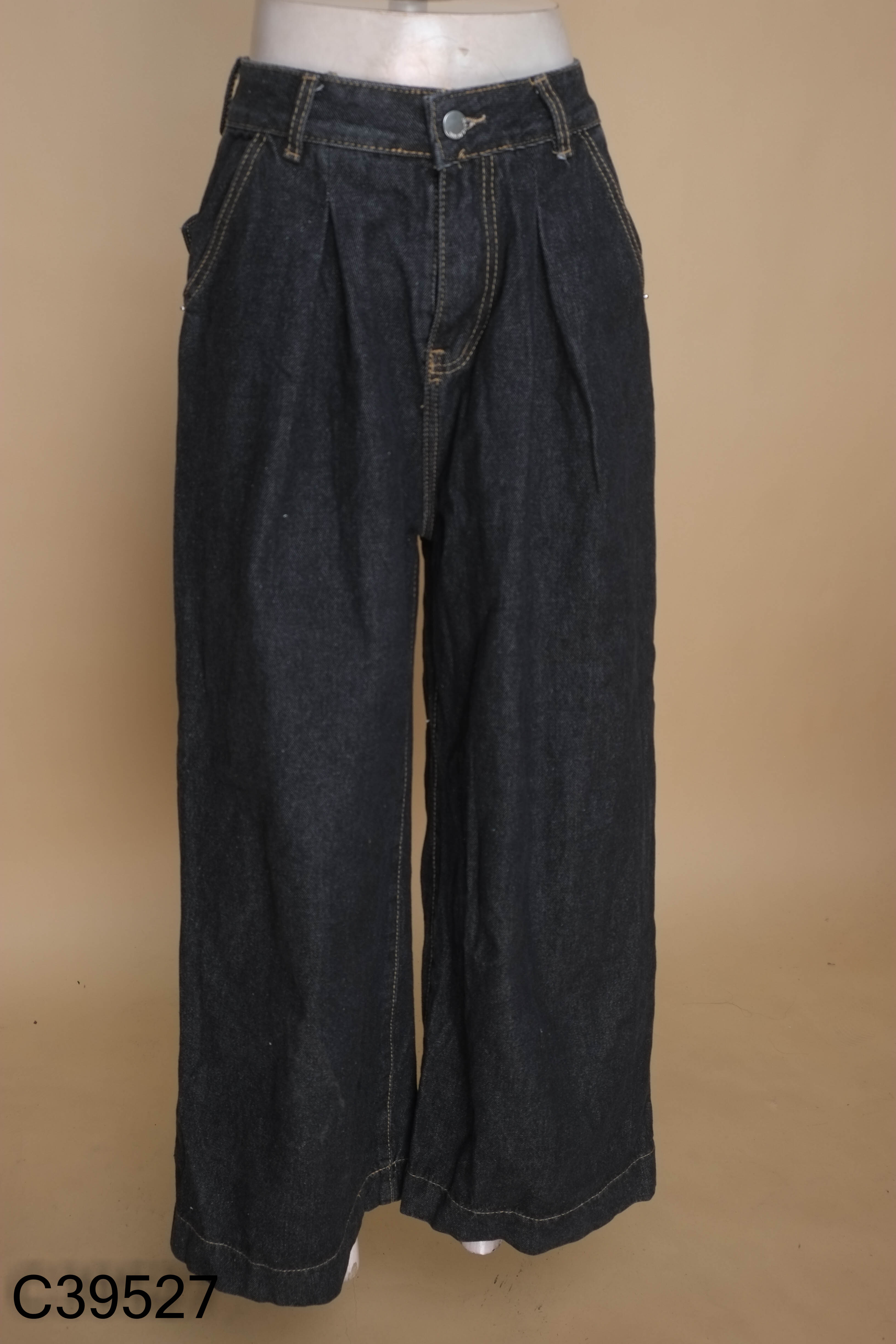 Quần jeans xám xanh ống rộng