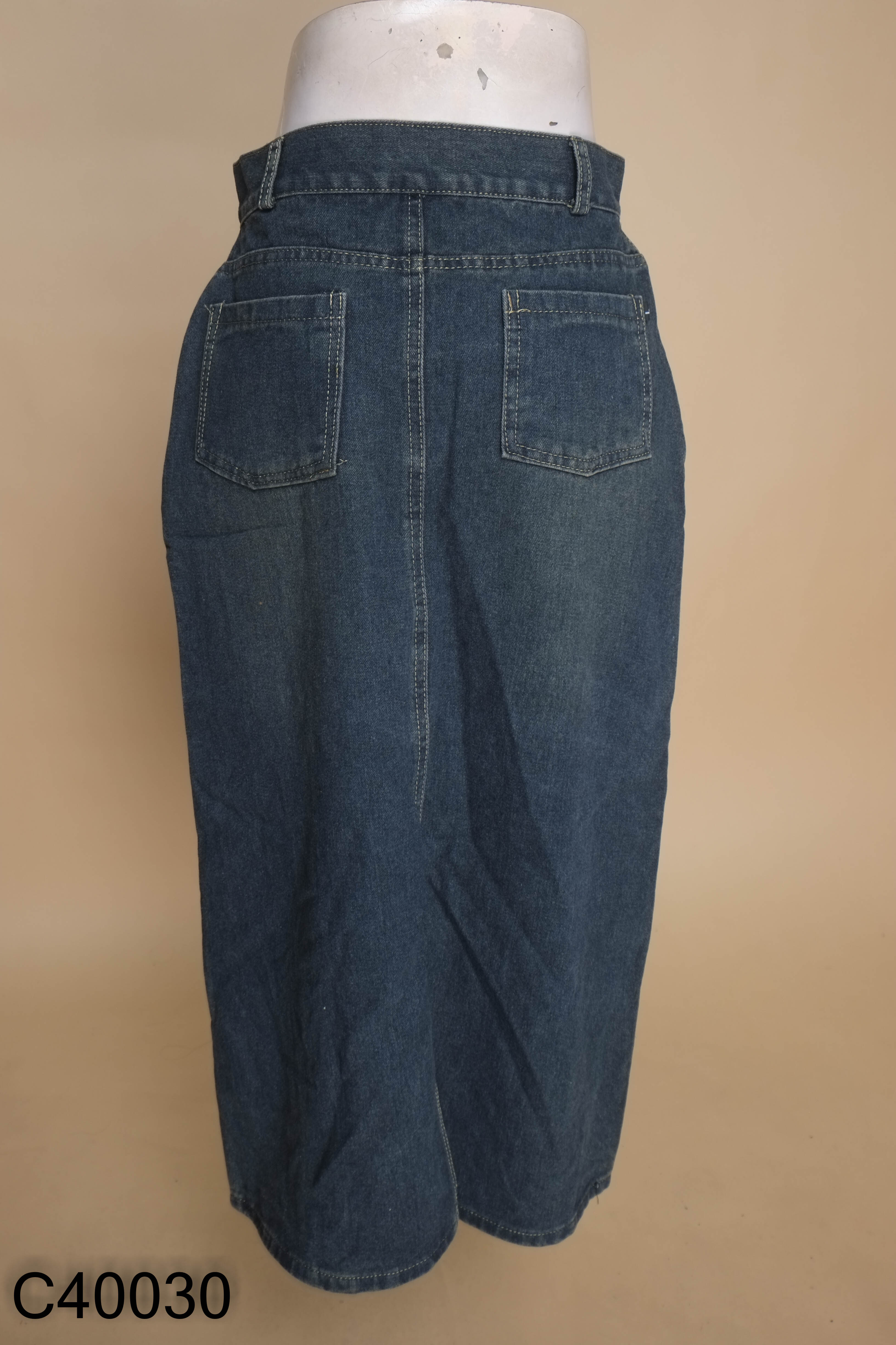 NEWTAG Chân váy jeans xanh