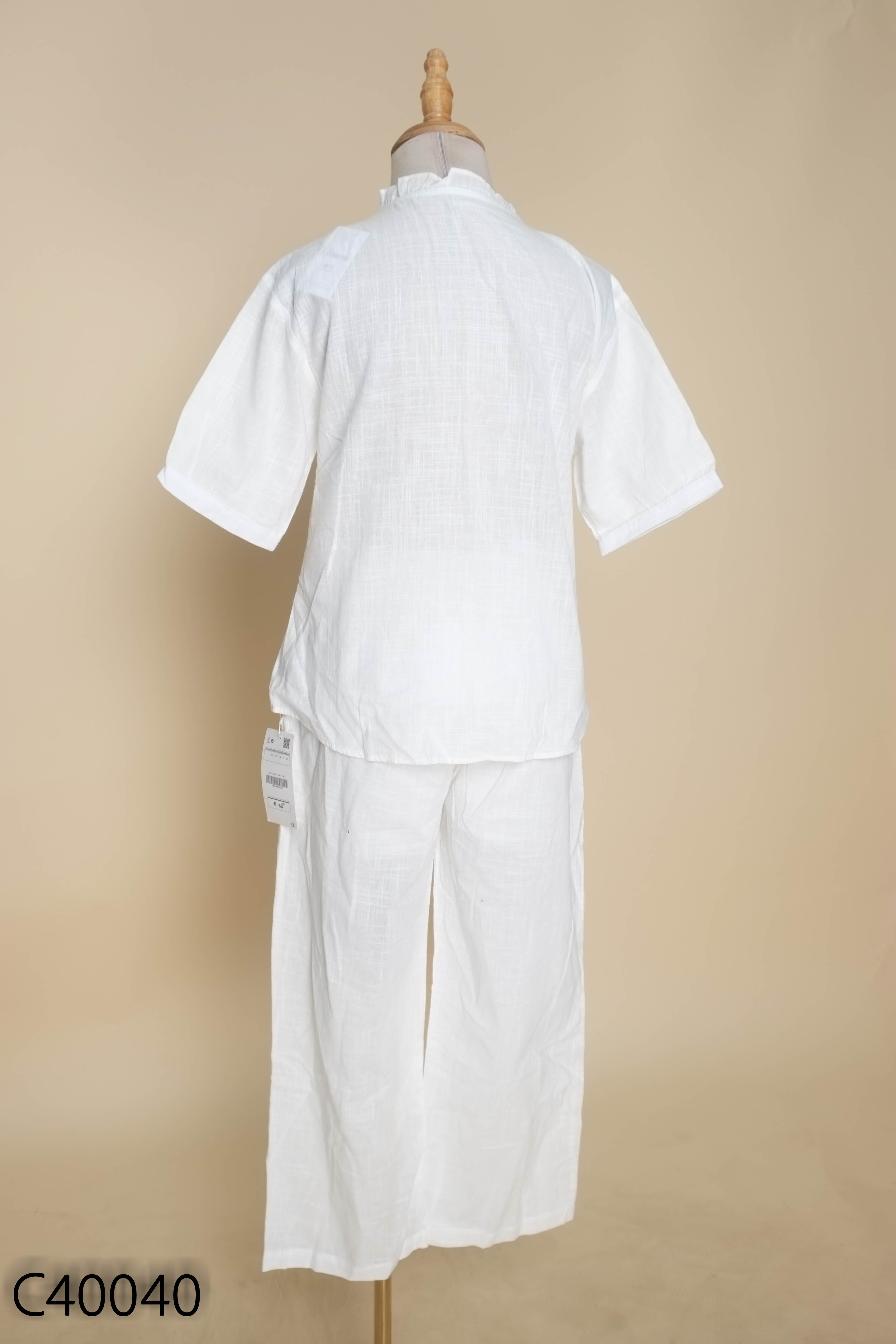 Set linen trắng HAI ANH+quần