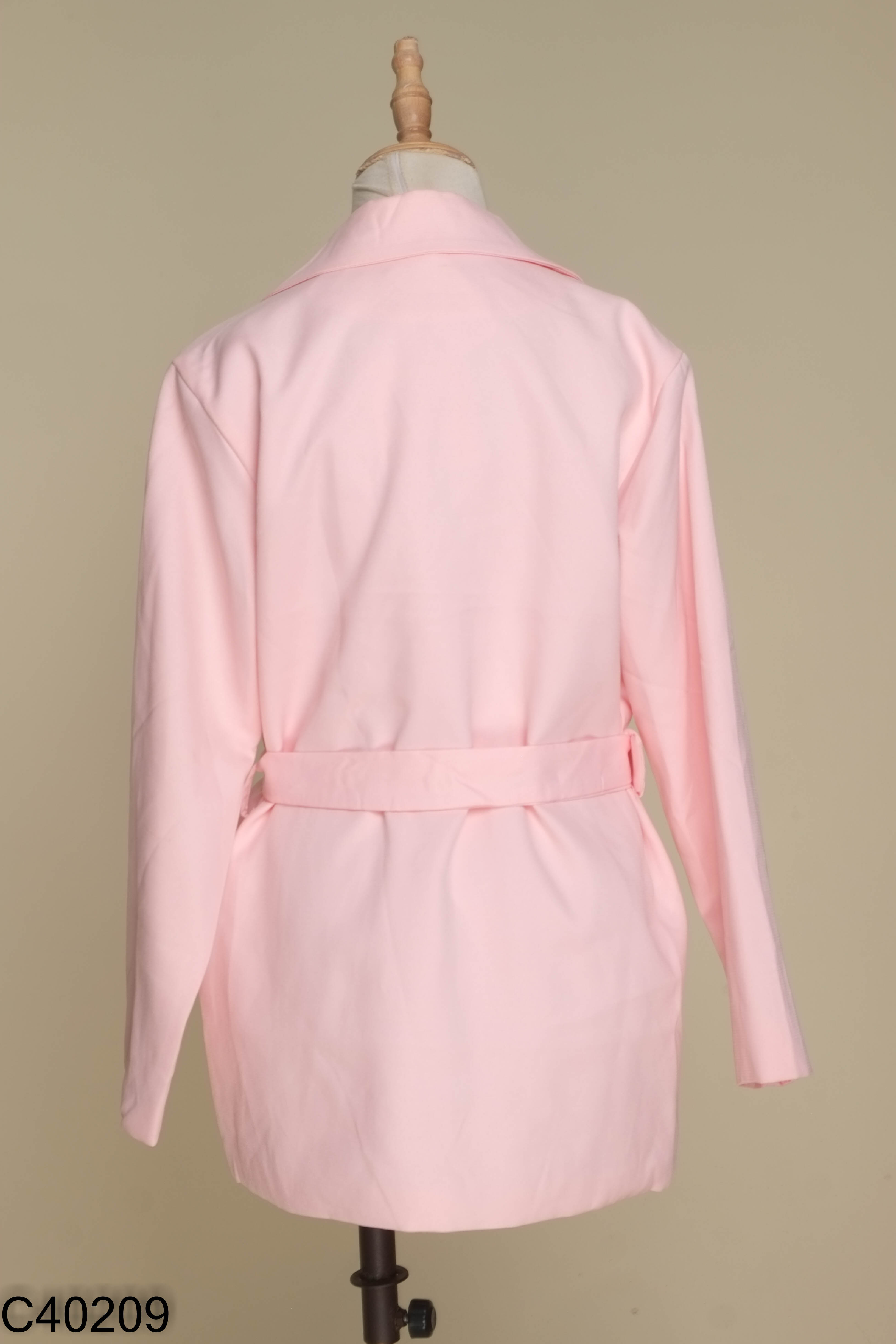 NEWTAG Áo blazer hồng phối đai