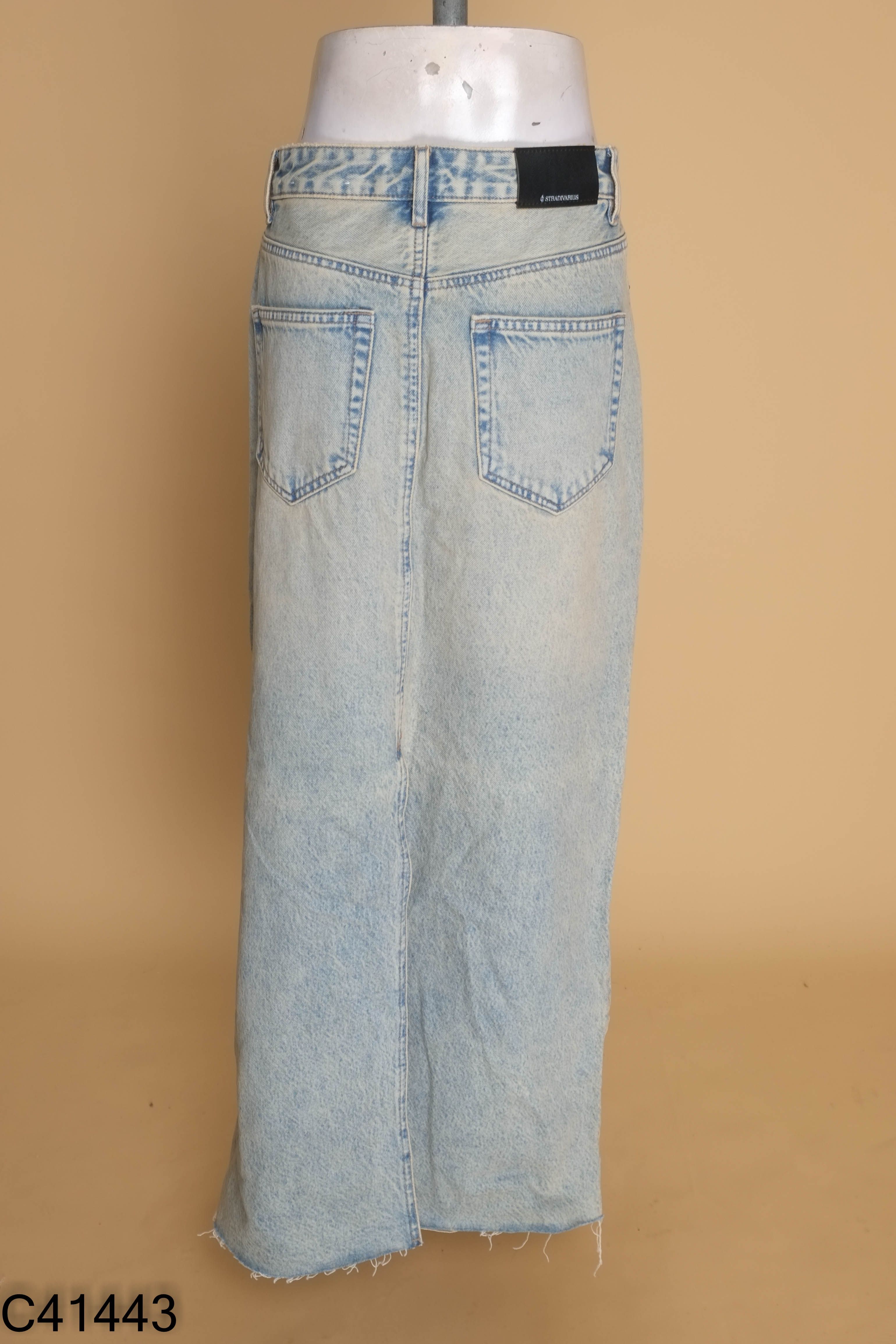 Chân váy STRADIVIUS jeans xanh bạc