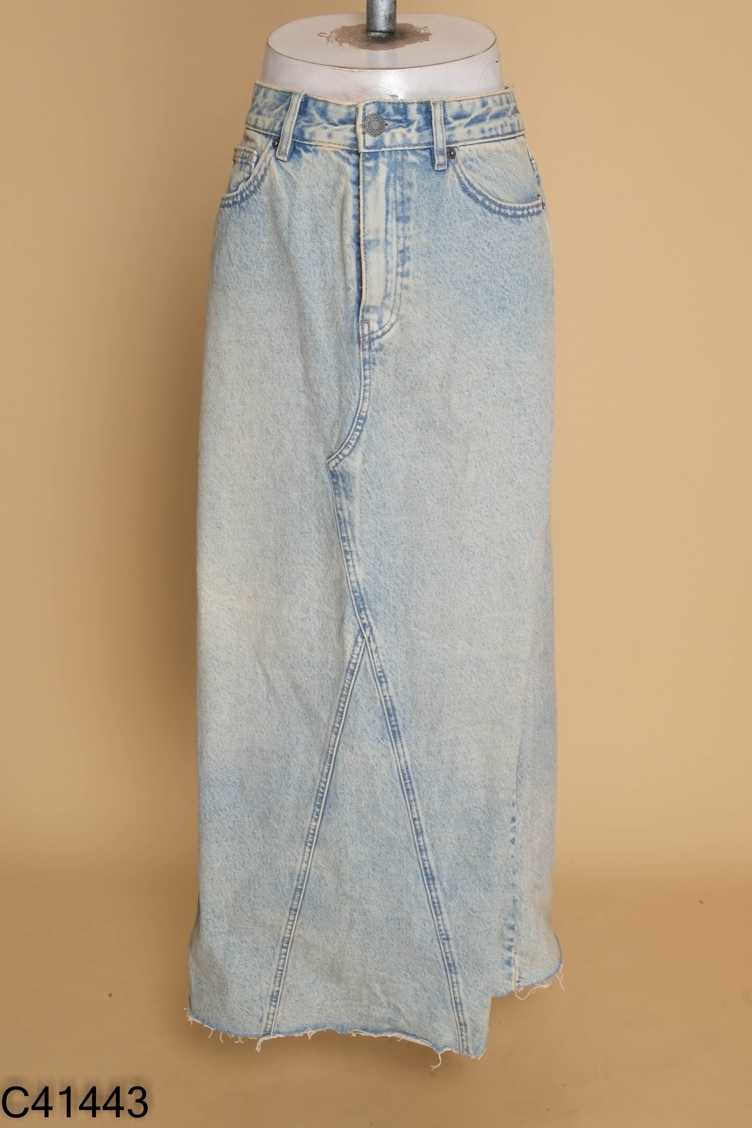 Chân váy STRADIVIUS jeans xanh bạc
