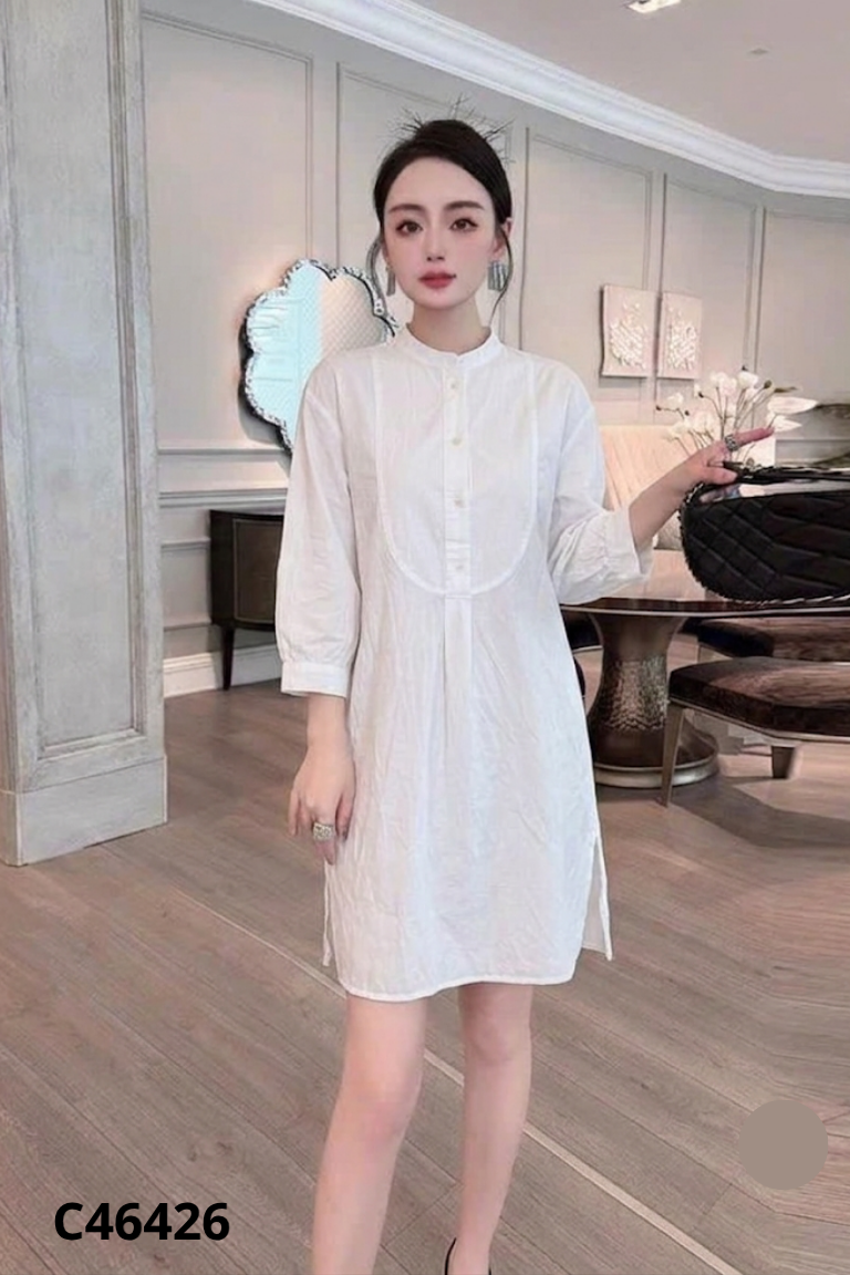 Váy suông trắng trơn