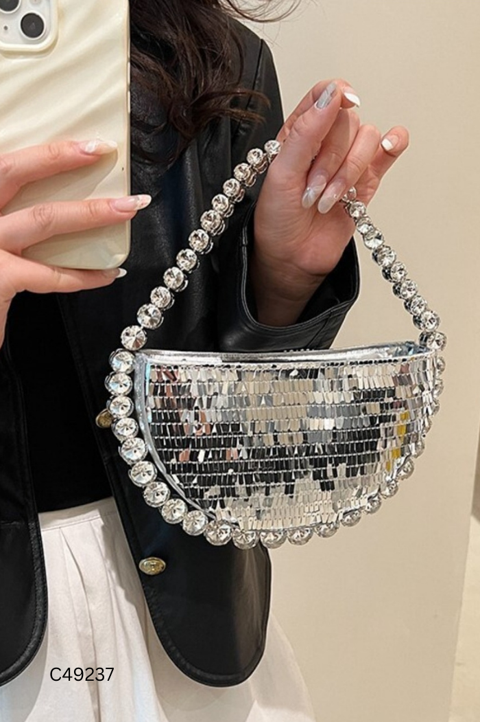Túi xách đính đá bạc