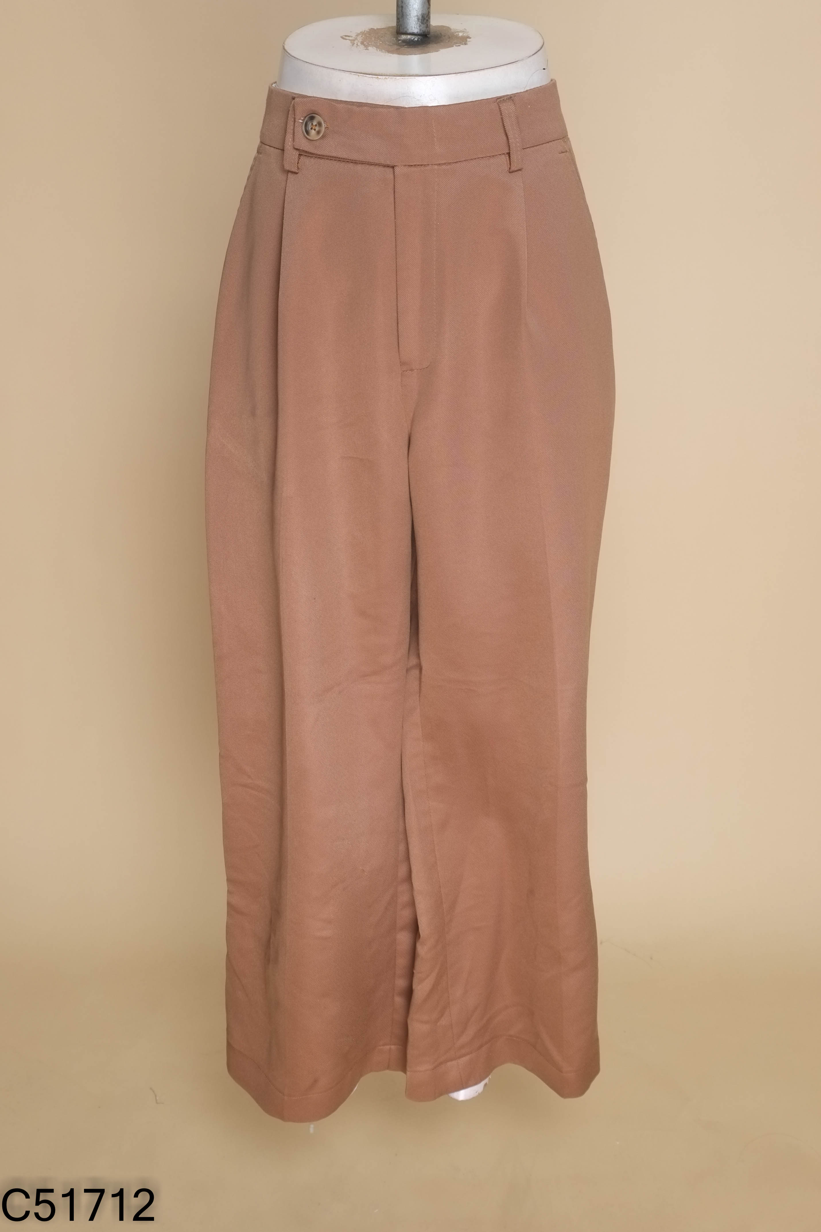 Quần culottes vải nâu