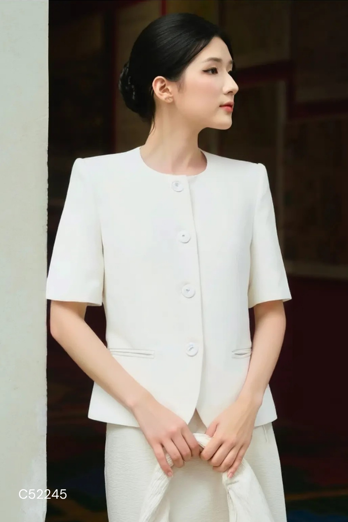 Blazer trắng BASICBAE.98