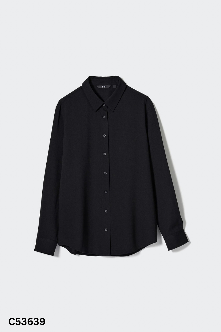 Áo sơ mi đen UNIQLO trơn