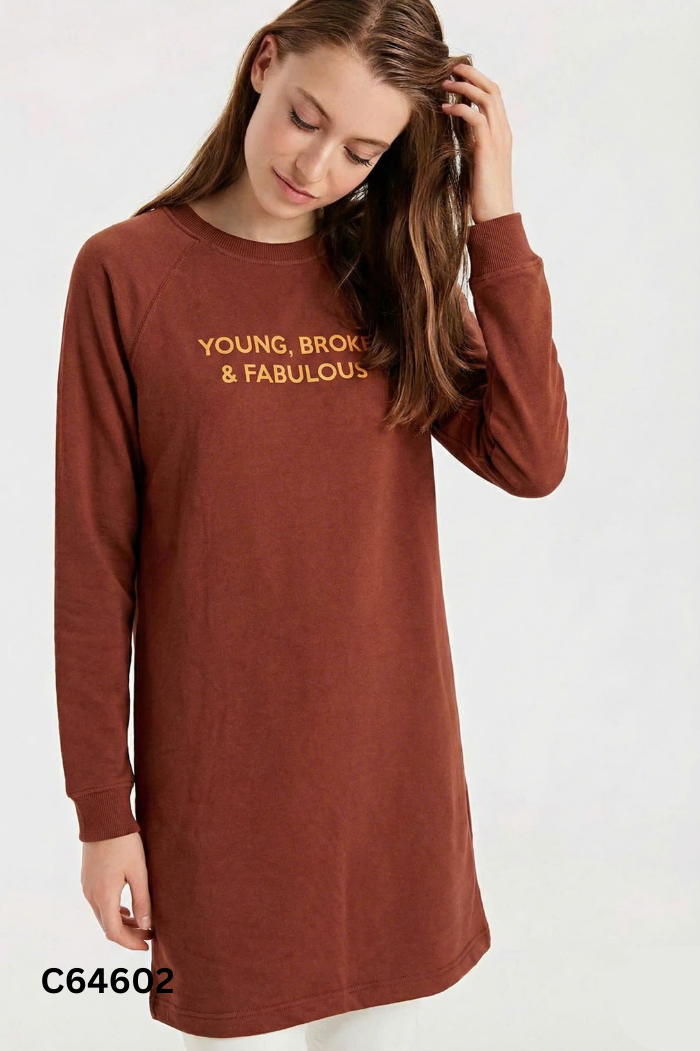 Váy suông BERSHKA nâu