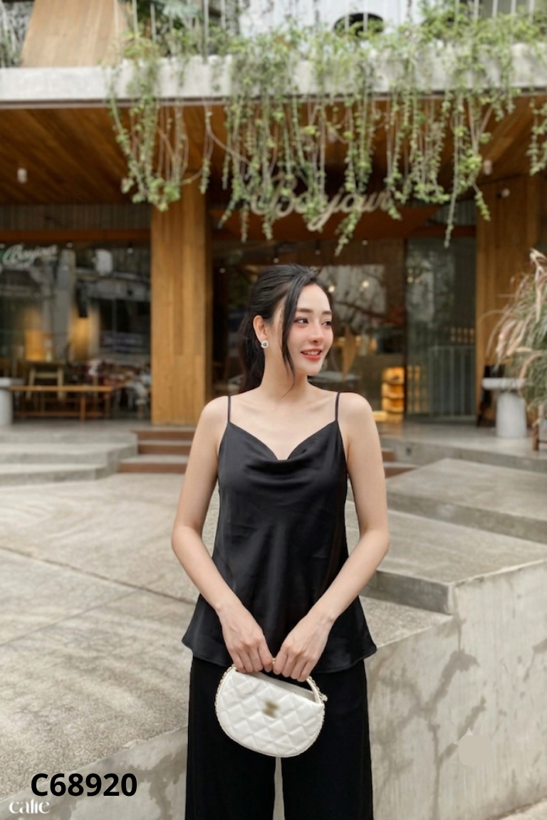 Áo lụa CALIE đen hai dây