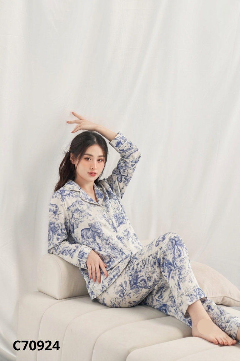 Set bộ ngủ be loang tím