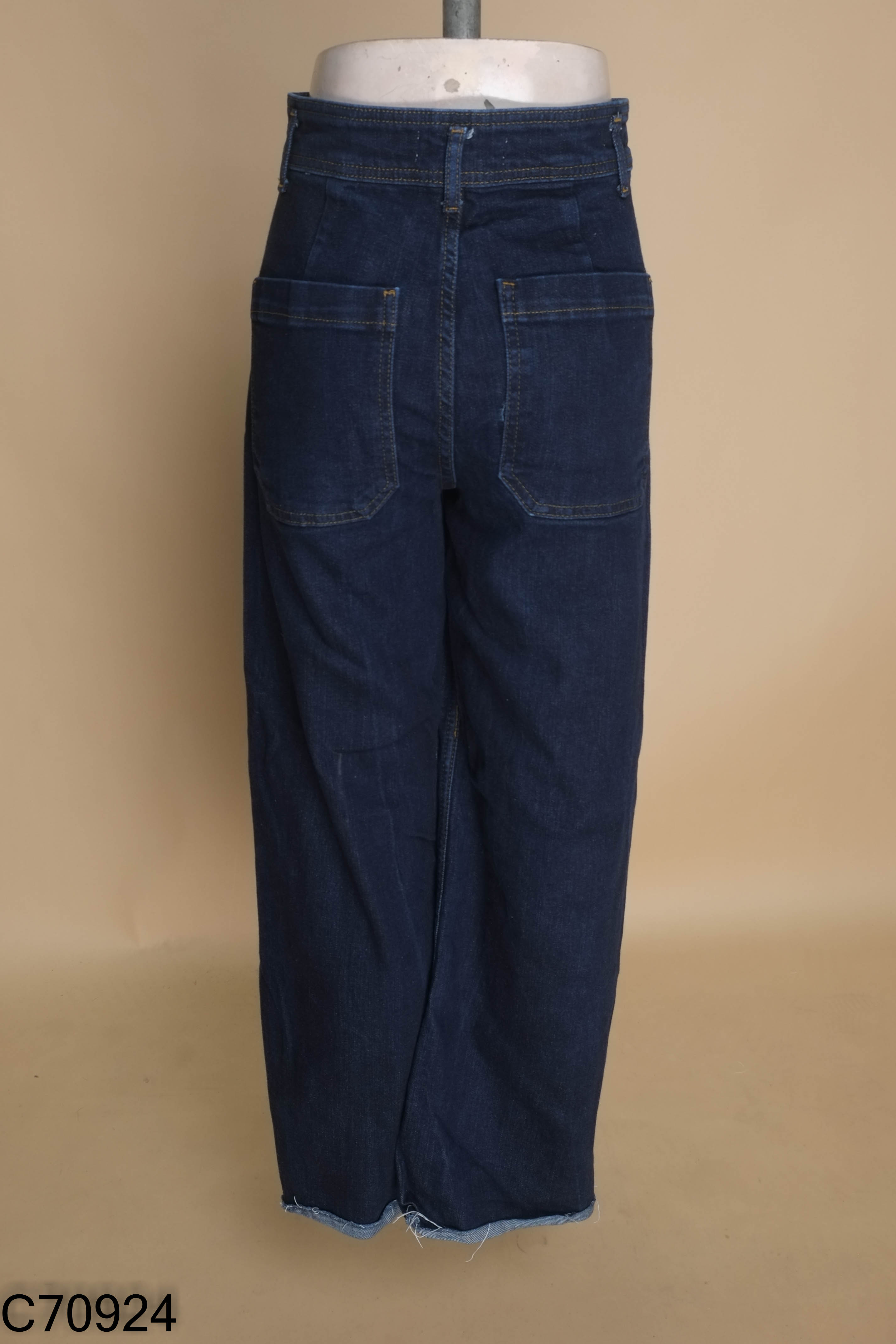 Quần ZARA (cắt tag) jeans xanh ống rộng