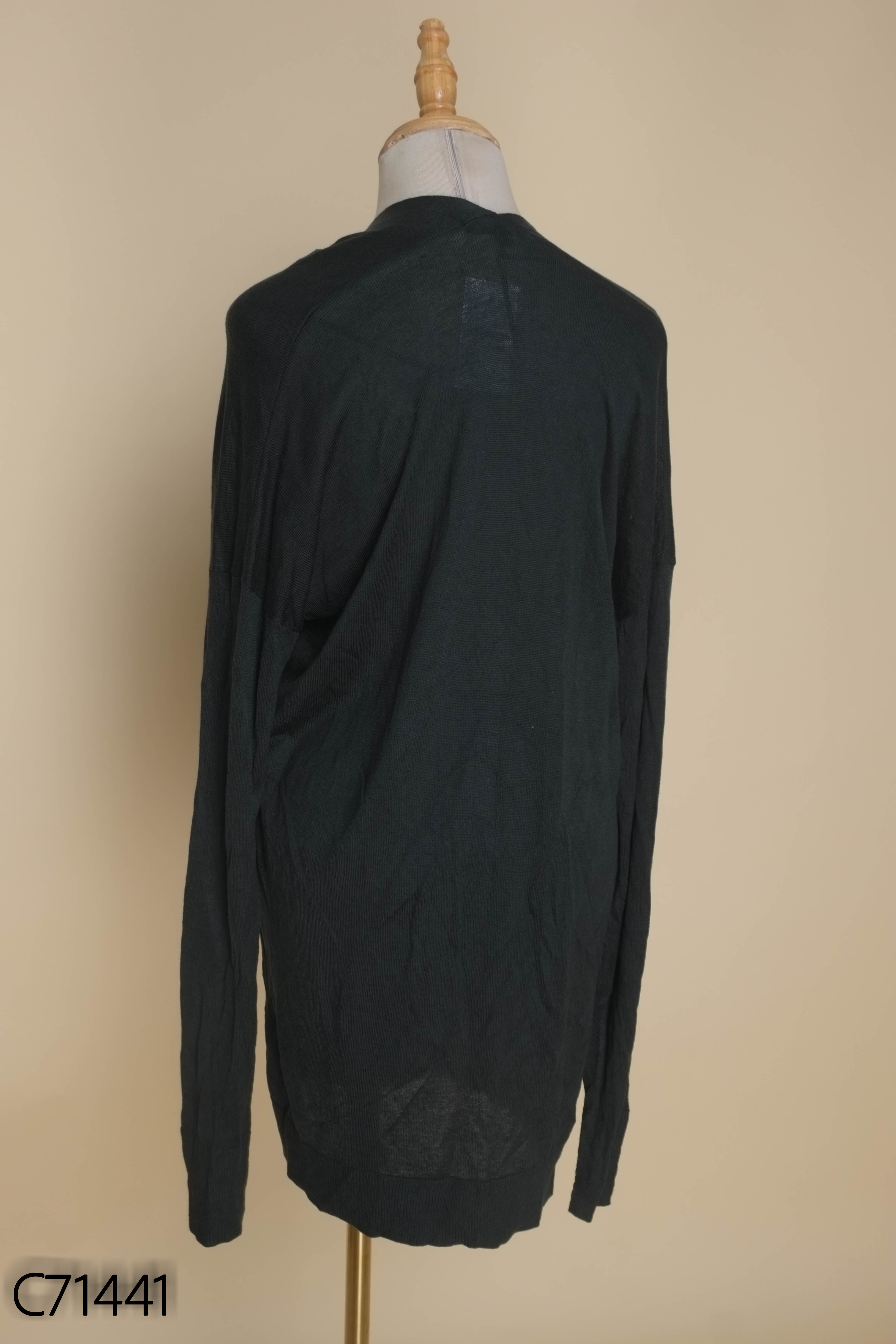 Cardigan len xanh UNIQLO dáng dài