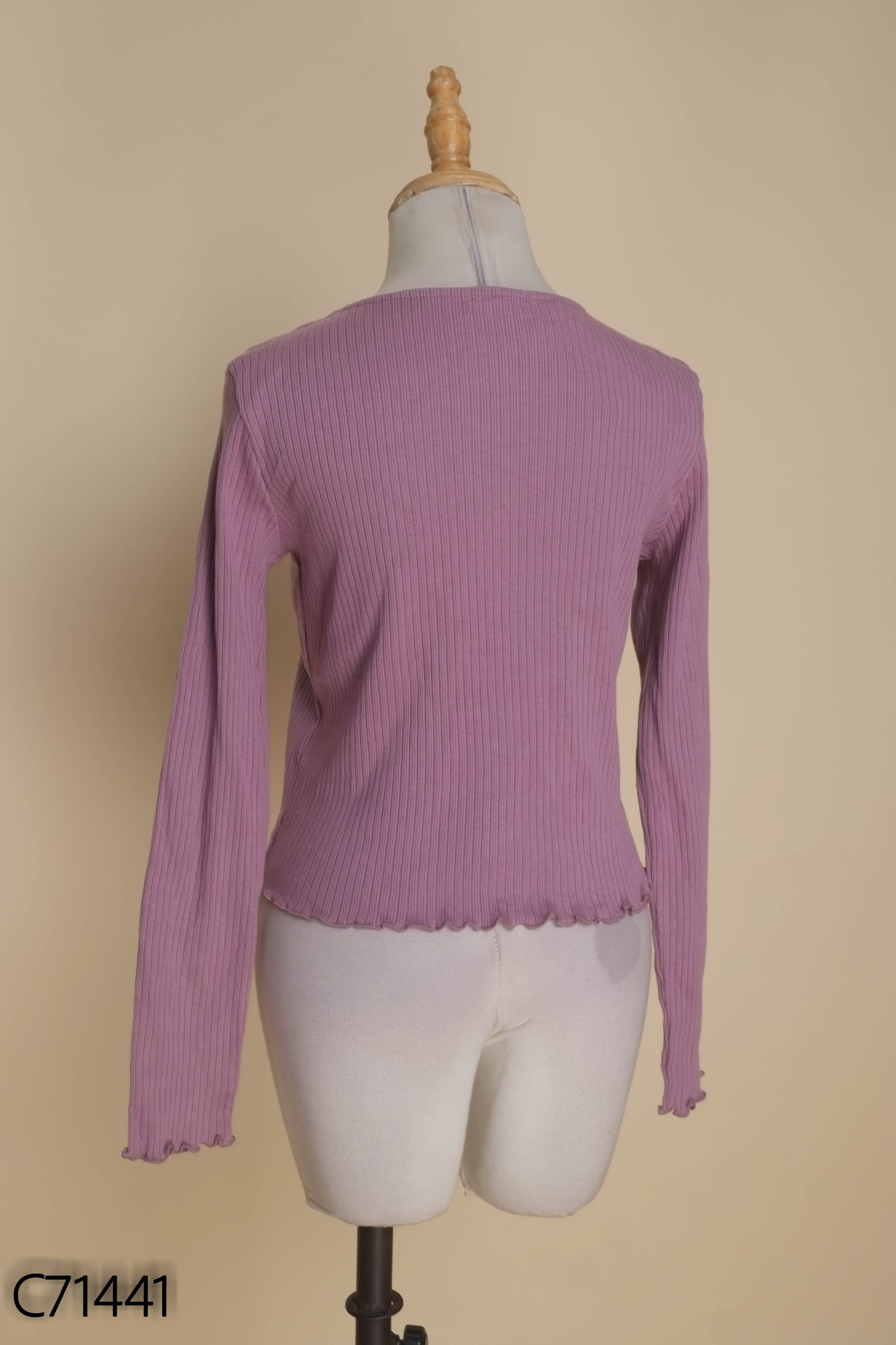 Cardigan tím viền bèo