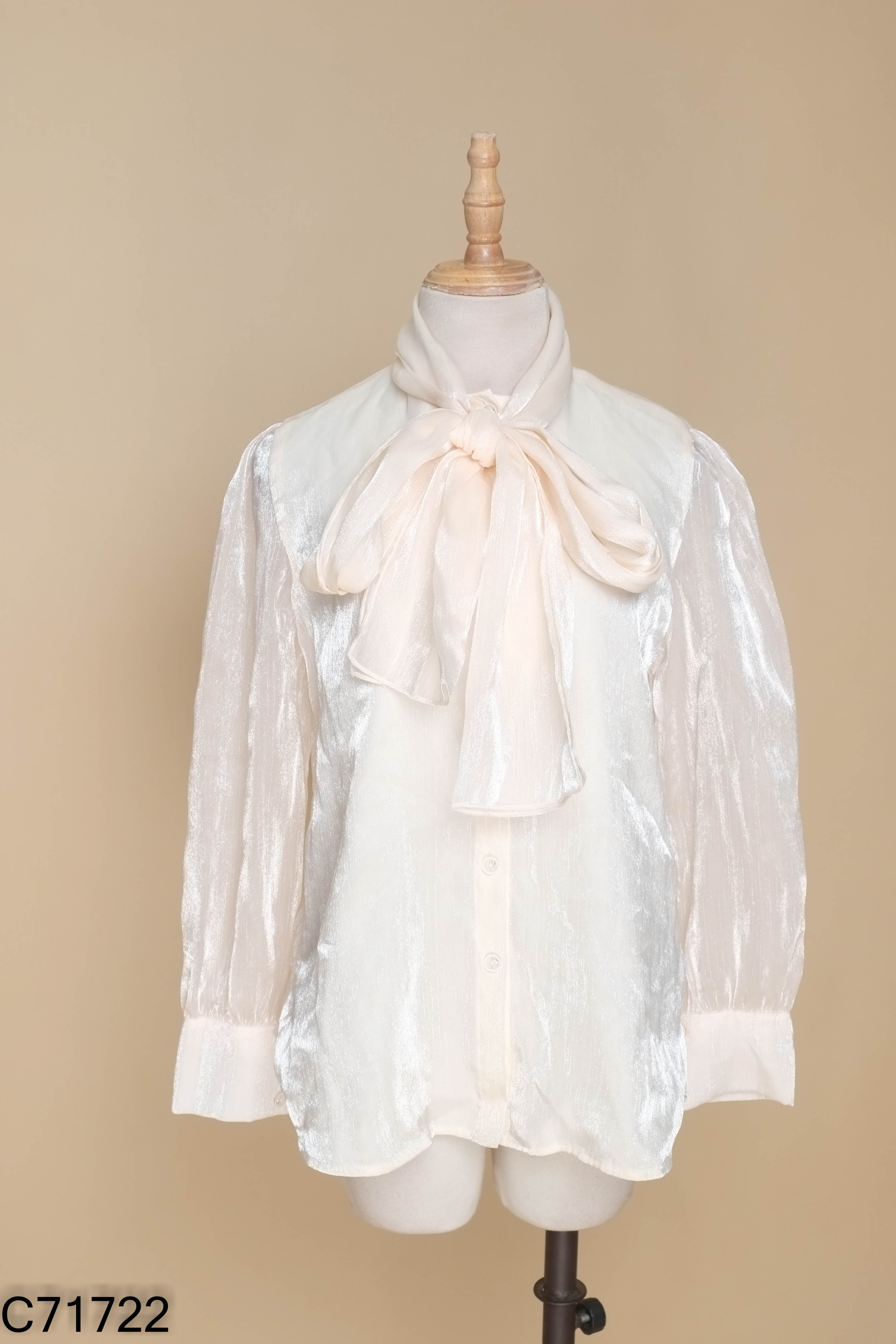 Áo organza be buộc nơ