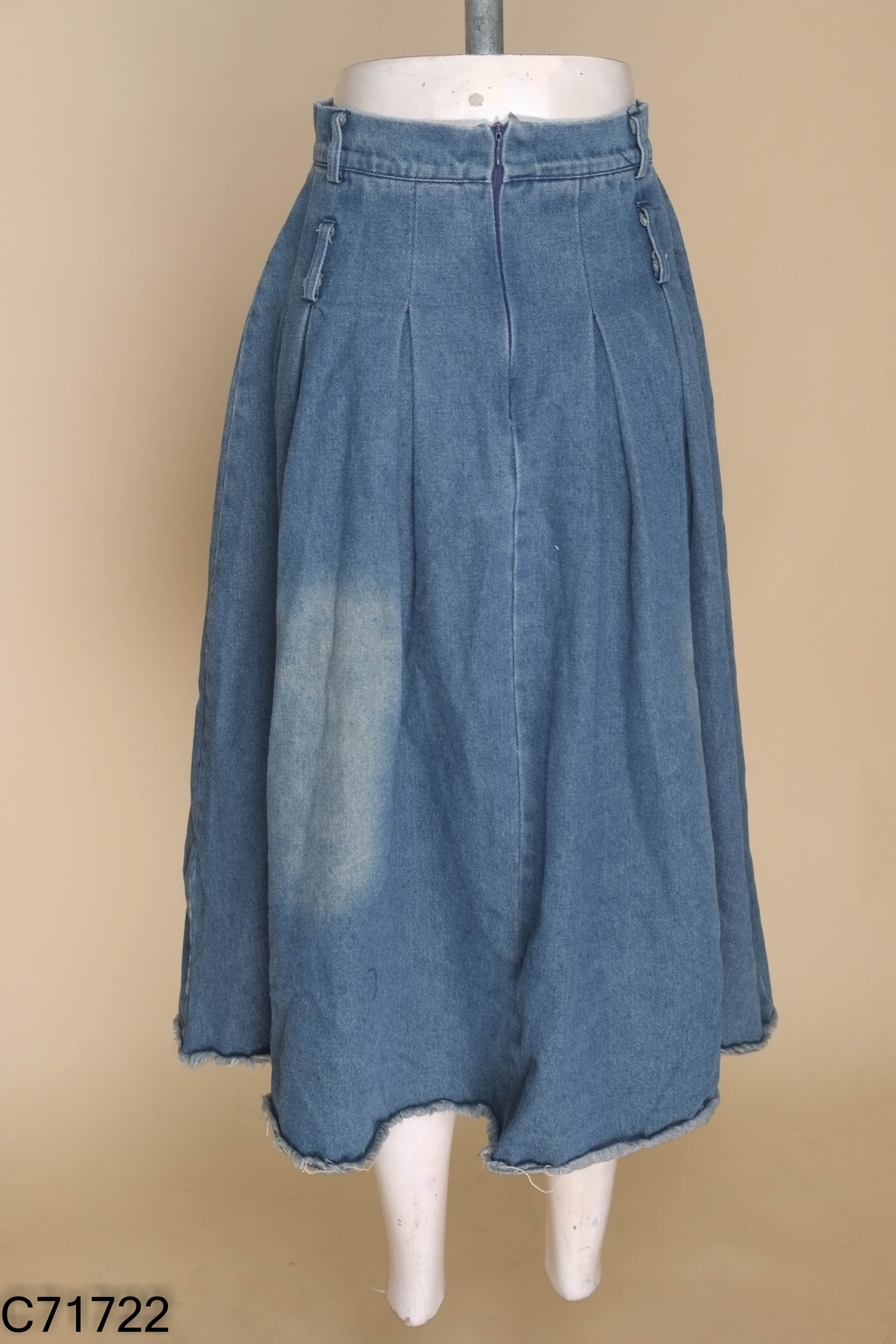 Chân váy jeans xanh dài
