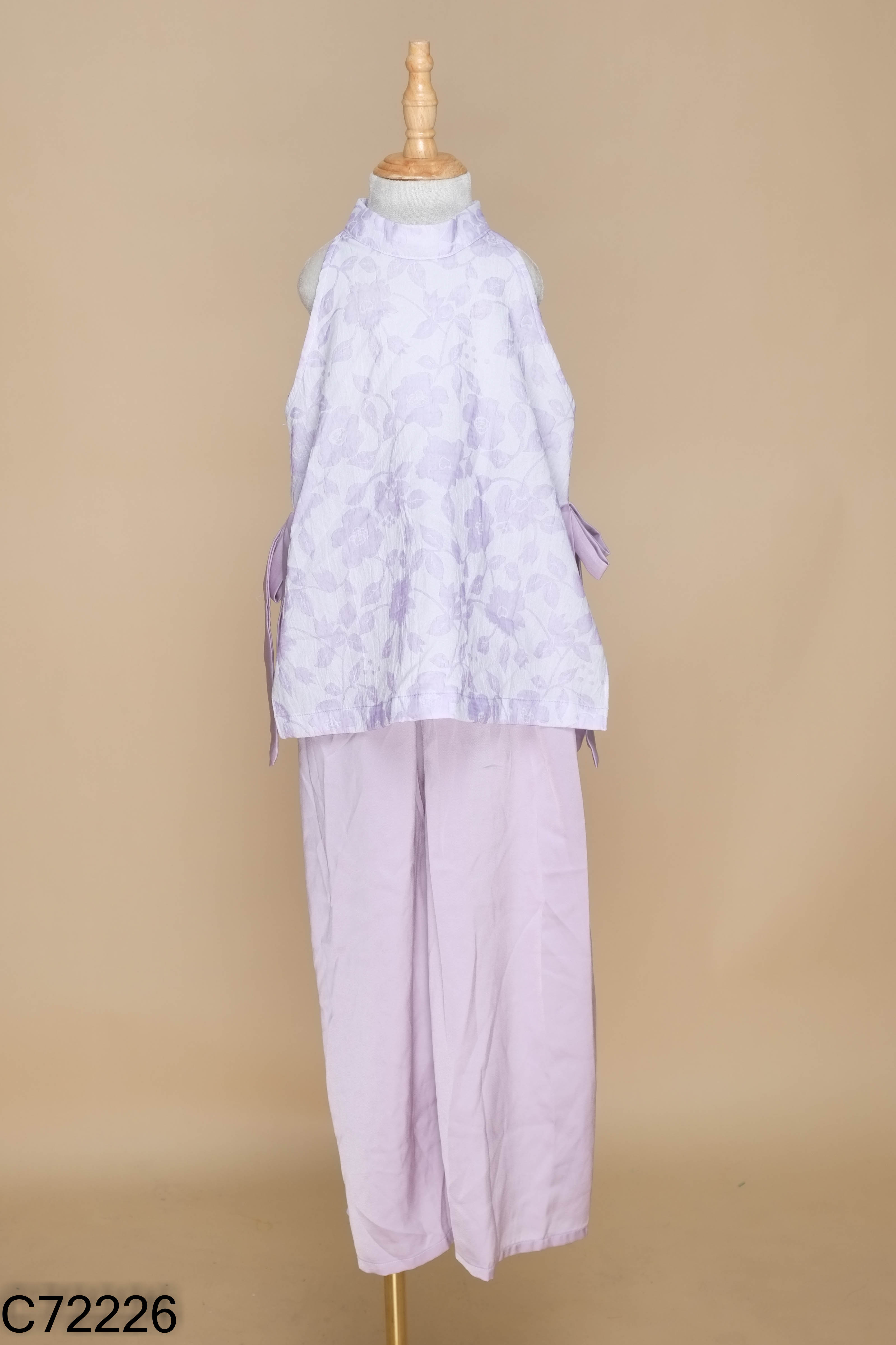 Set áo yếm tím + quần lụa tím kid