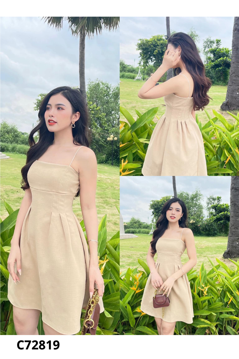 Váy be nâu OXY DESIGN trơn