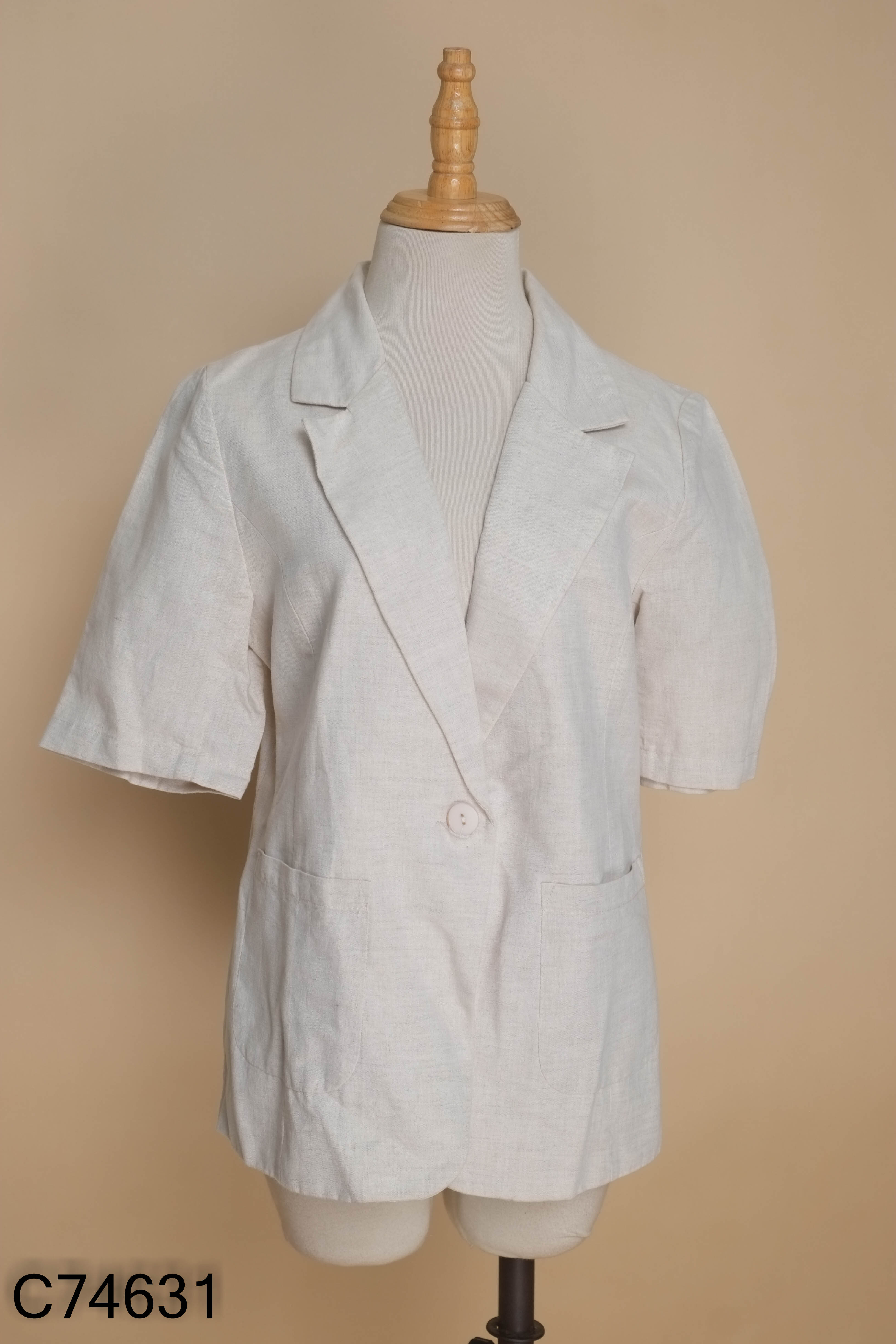 Áo blazer linen be