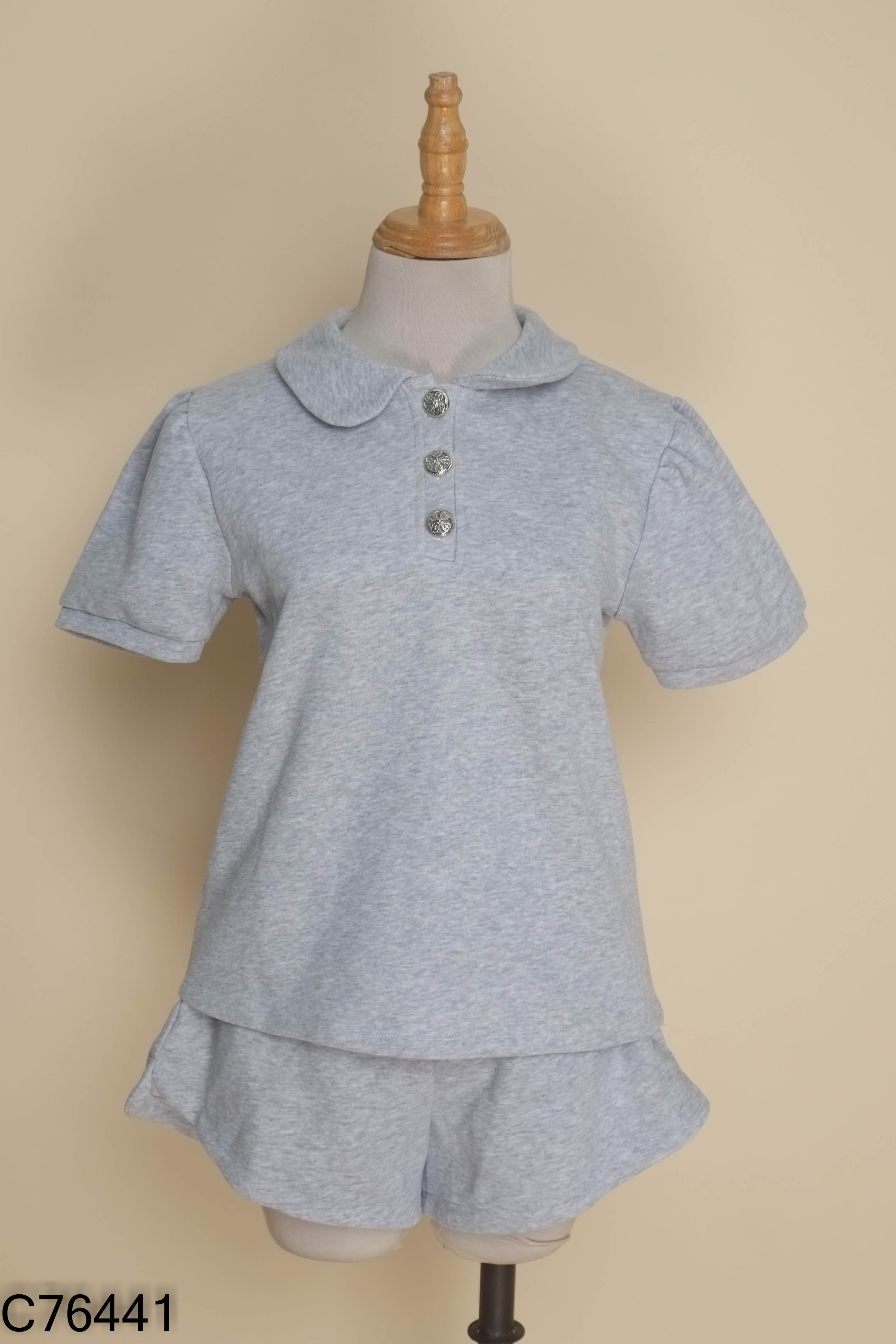 Set áo + quần short xám trơn