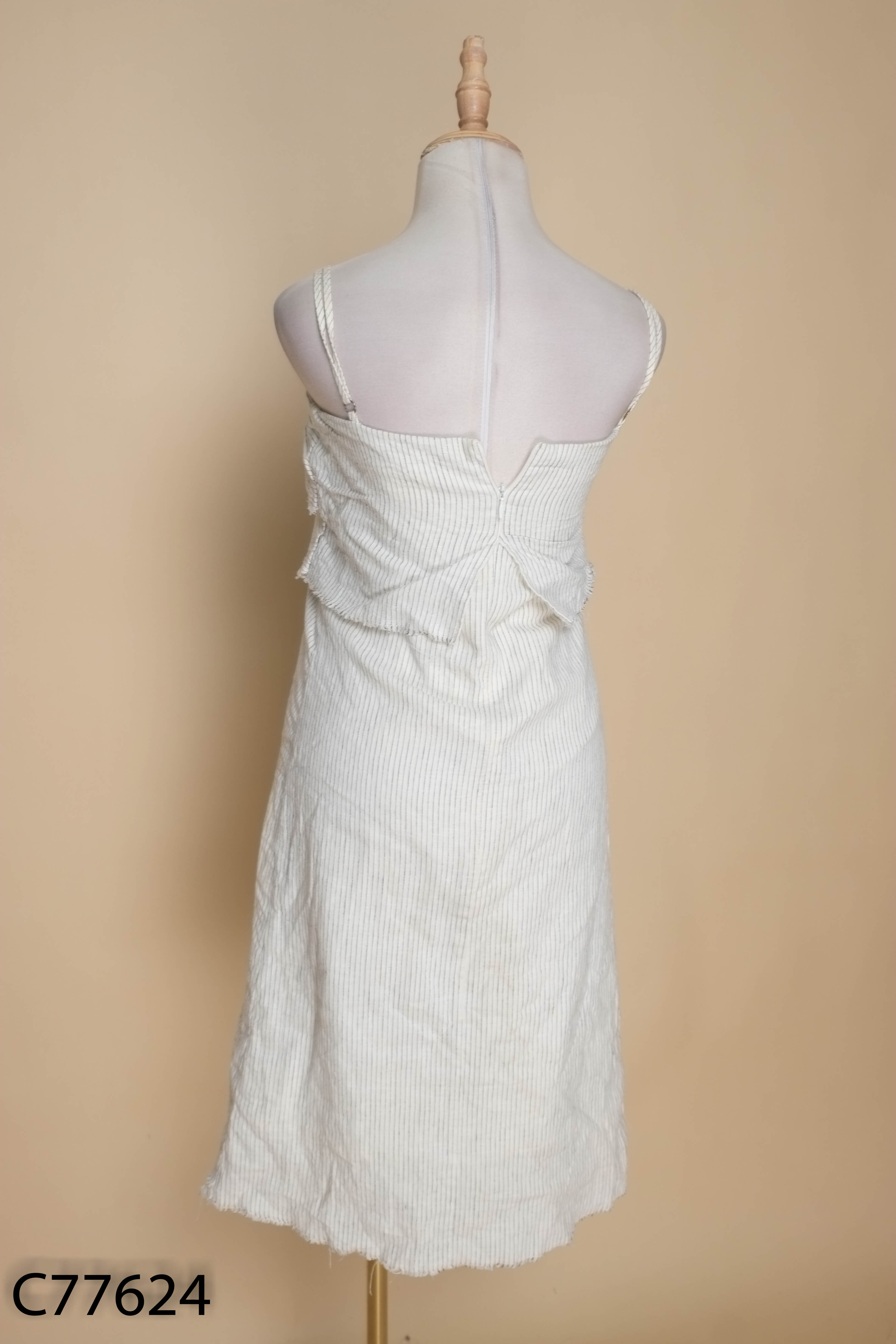 Váy hai dây linen ZARA be sọc