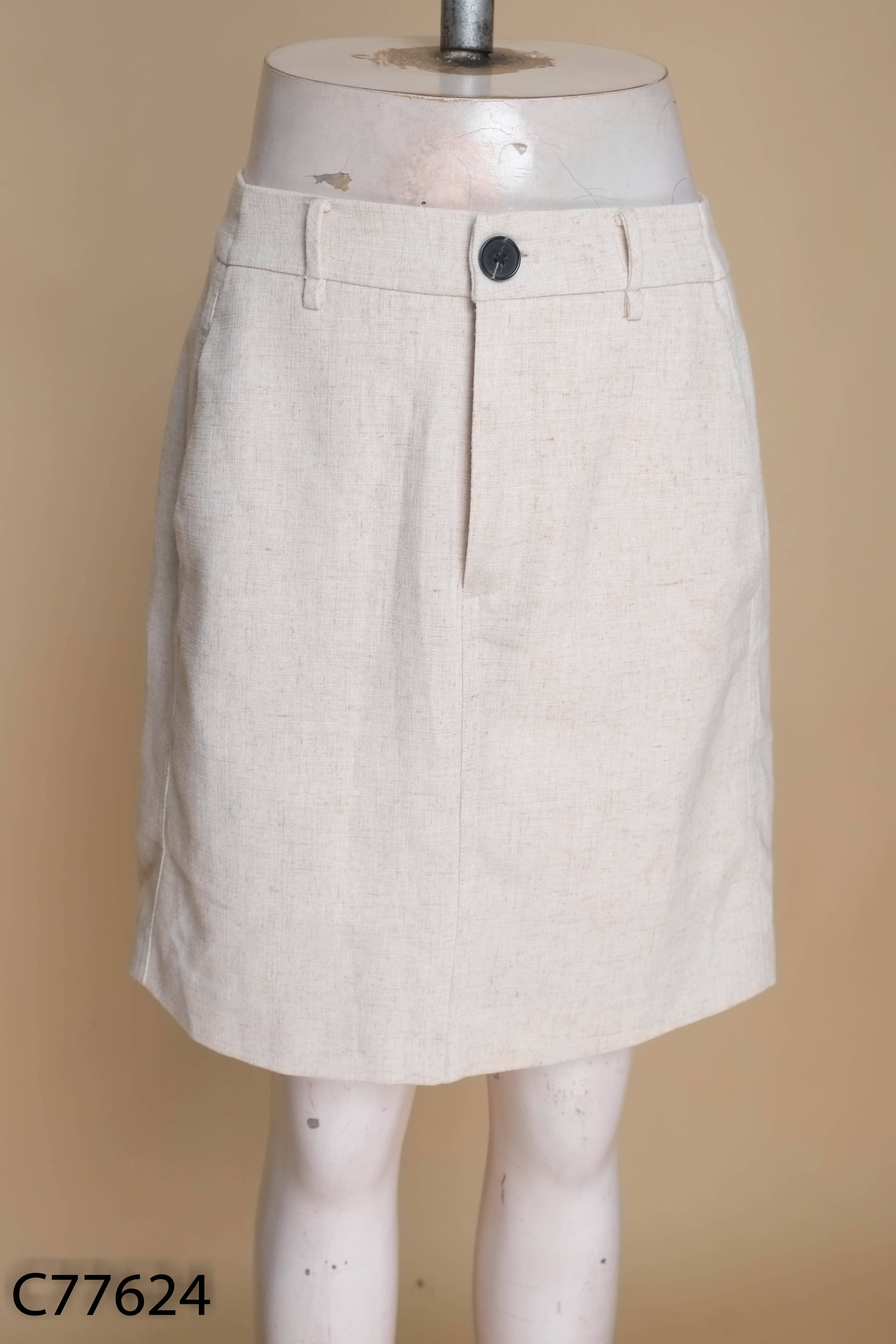 Chân váy linen MONO TALK be