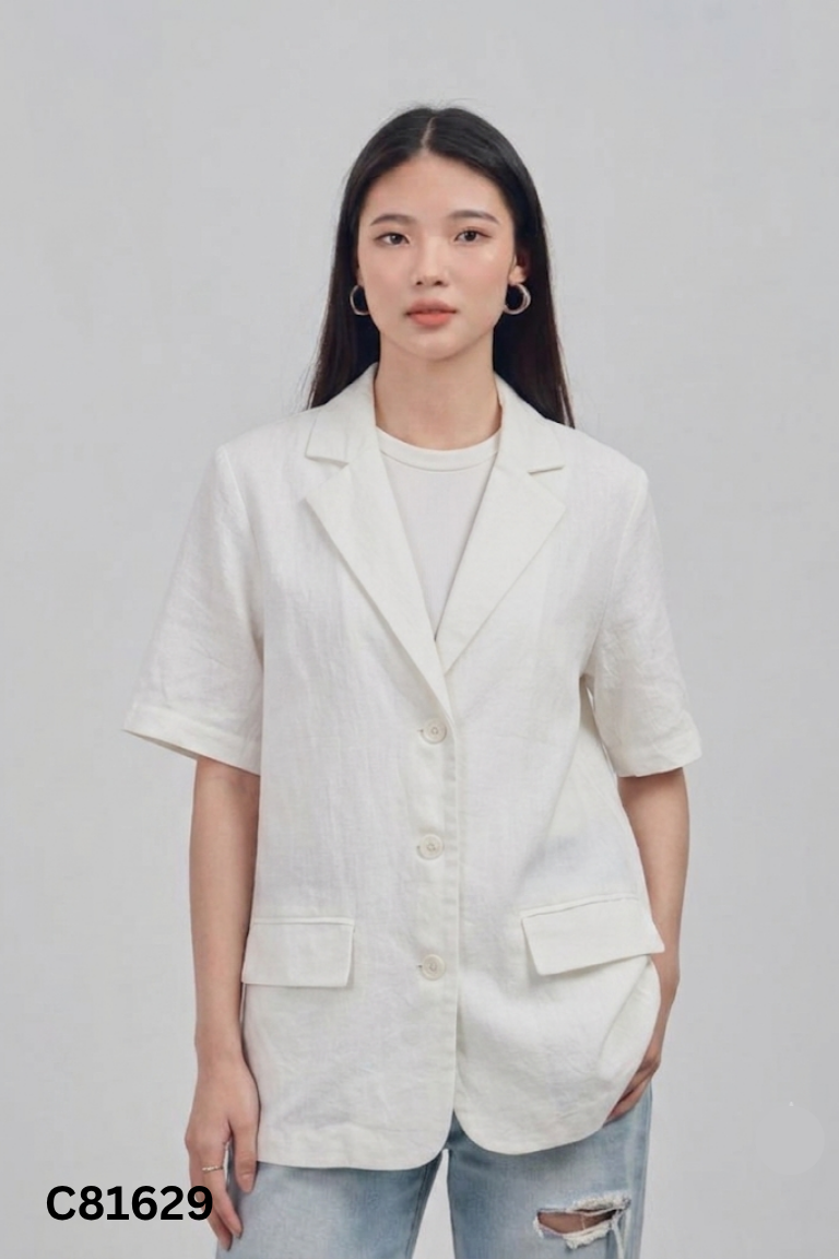 Áo đũi trắng SSSTUTER cổ vest