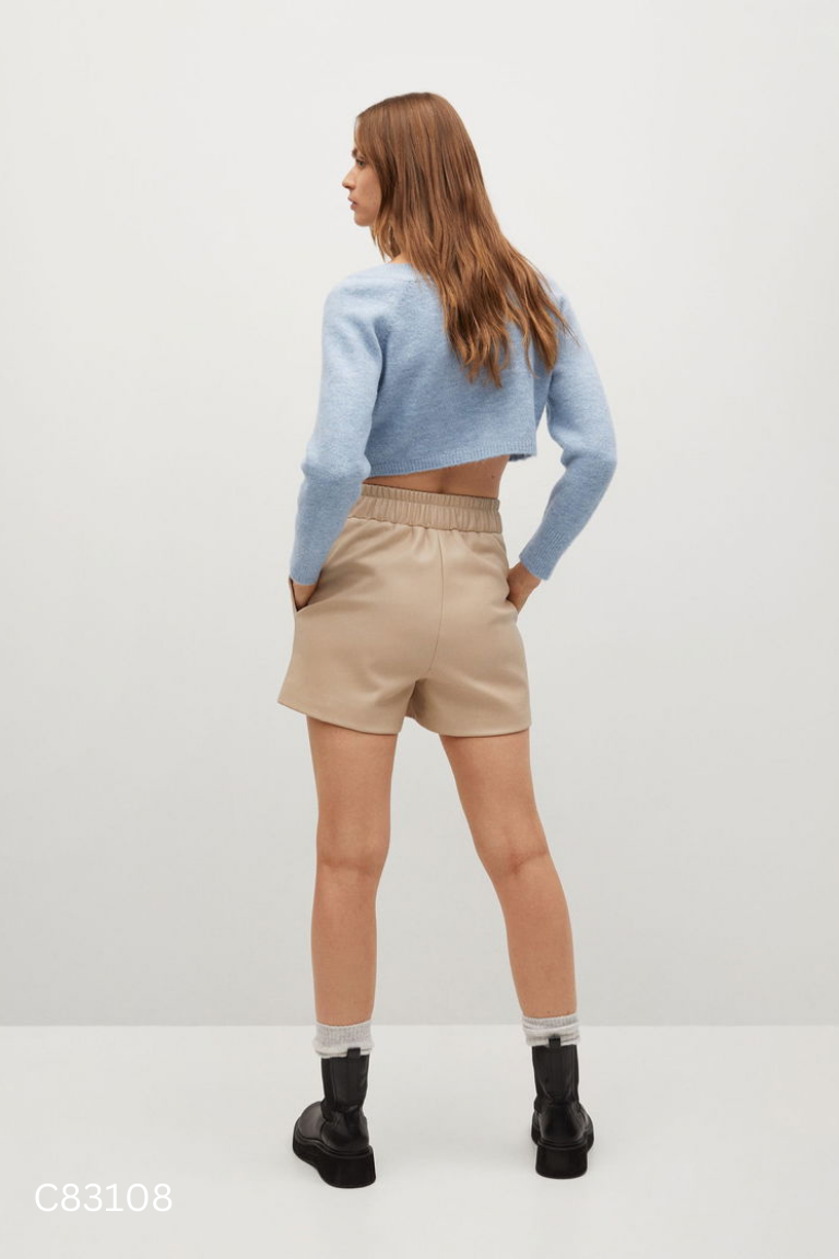Áo croptop MANG len xanh