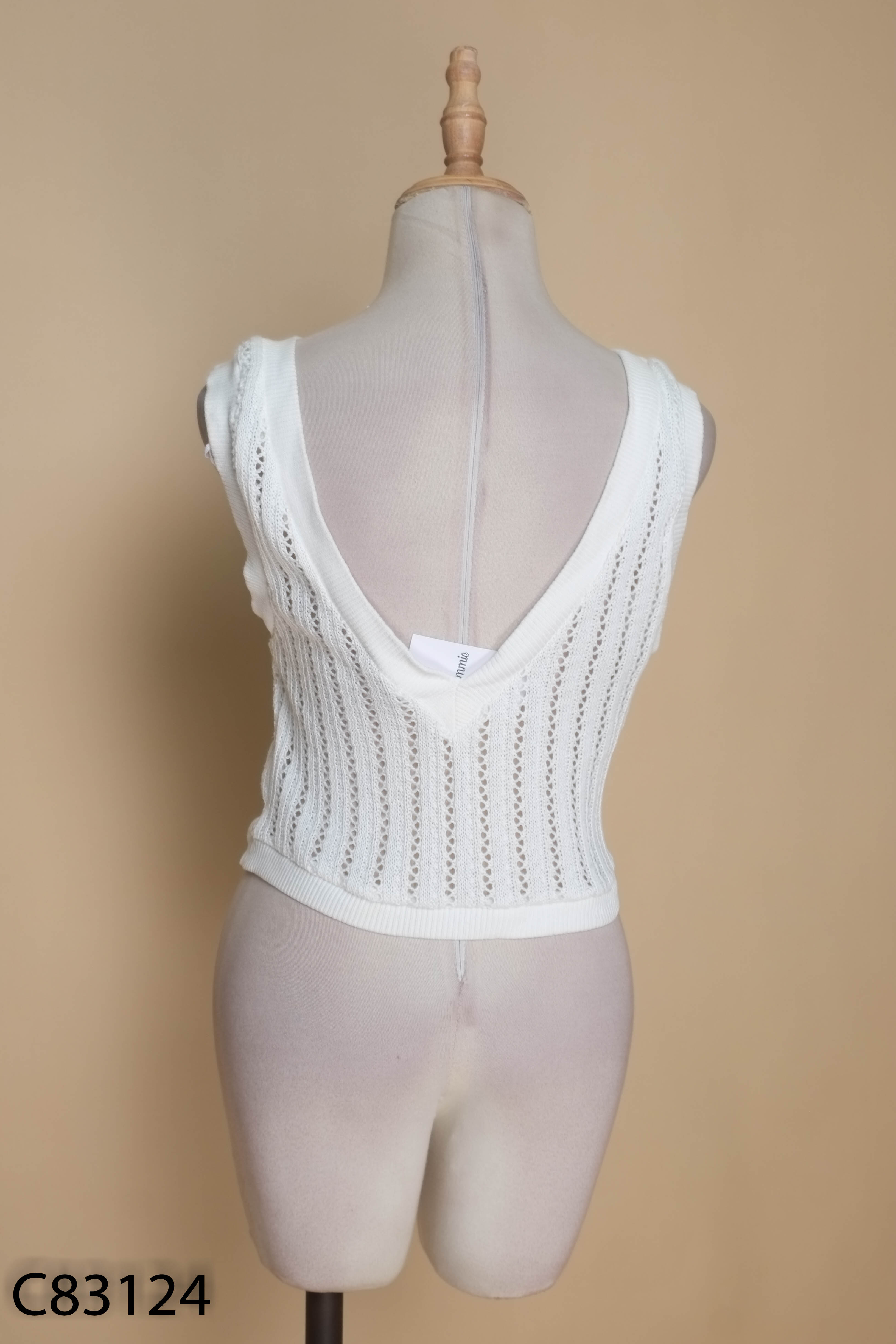 Áo sát nách ZARA trắng lỗ