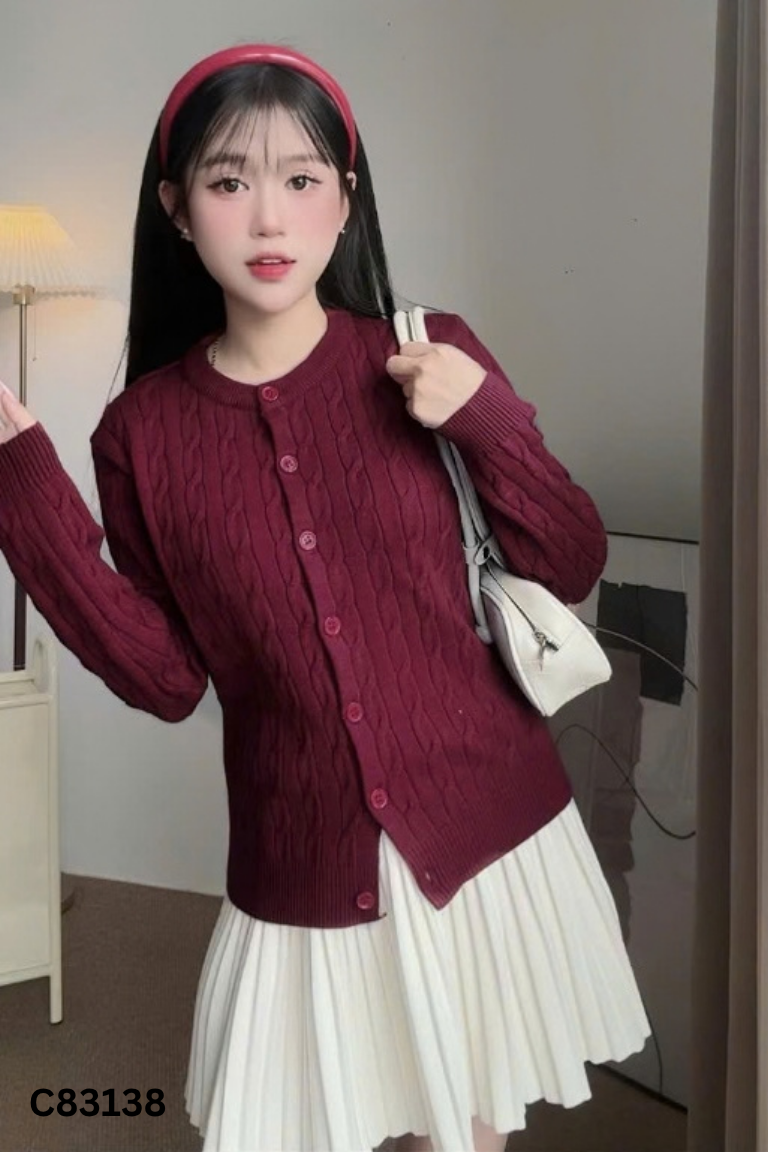 Cardigan DELIZ VN len đỏ thừng