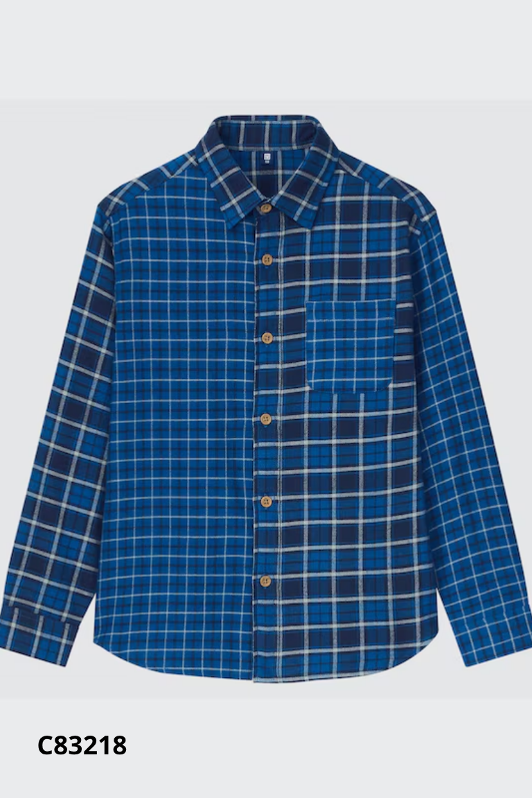 Áo sơ mi UNIQLO xanh kẻ