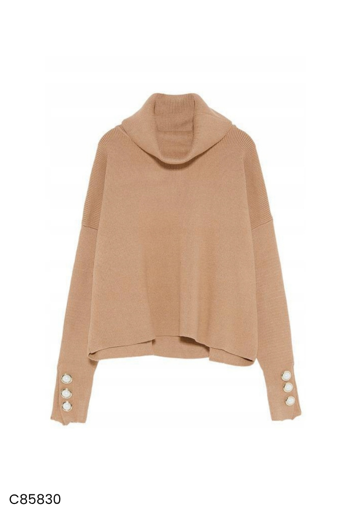 Áo len nâu ZARA cúc ngọc