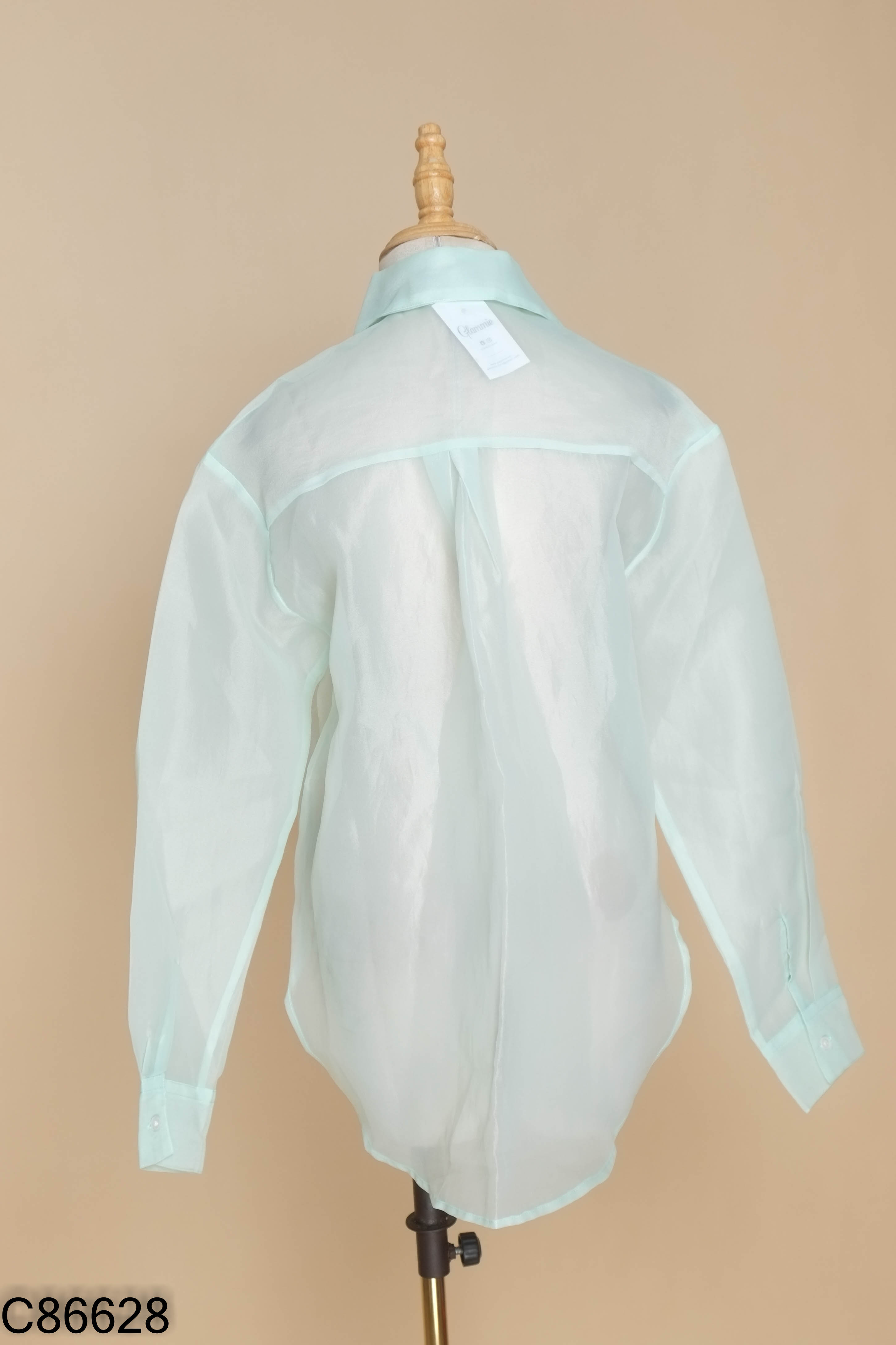 Áo sơ mi chiffon MAYBI xanh