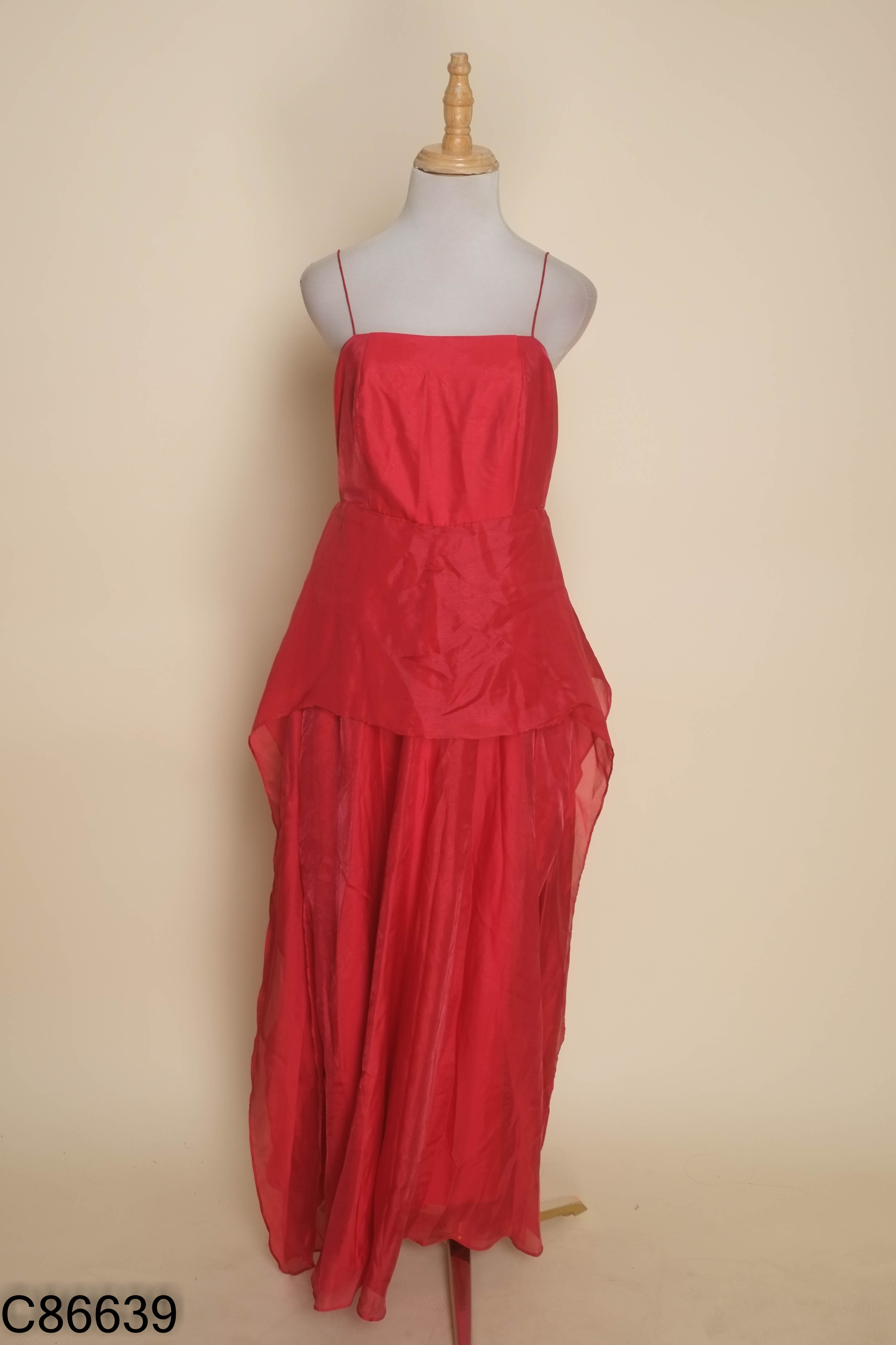 C8663910164-Váy 2 dây đỏ